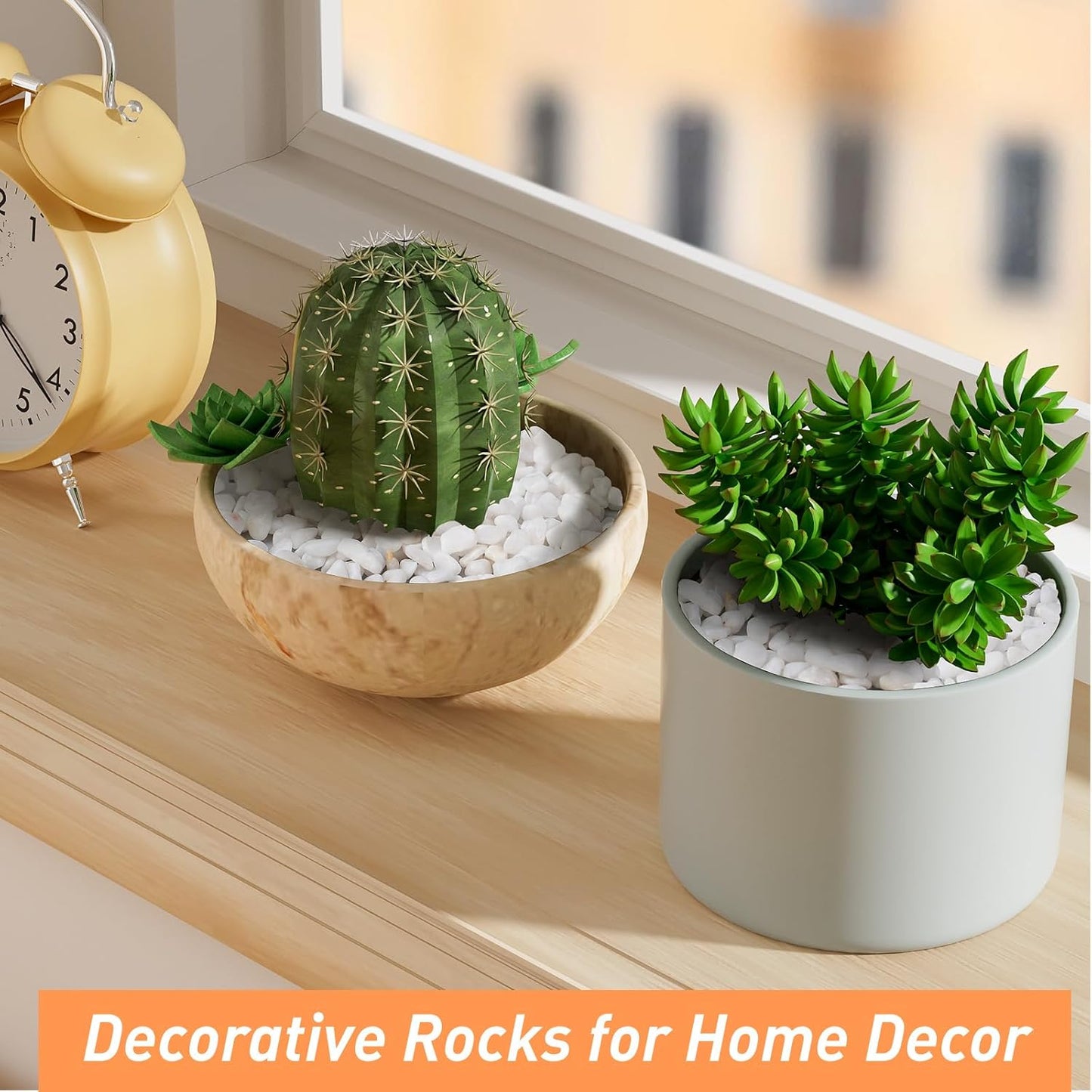 2.5 lbs White Aquarium Gravel, 1/5 Inch White Rocks for Plants, Small Pebbles for Vases, Succulents, Bamboo, Natural Decorative Pebbles for Plants Drainage, Cactus, Crafts