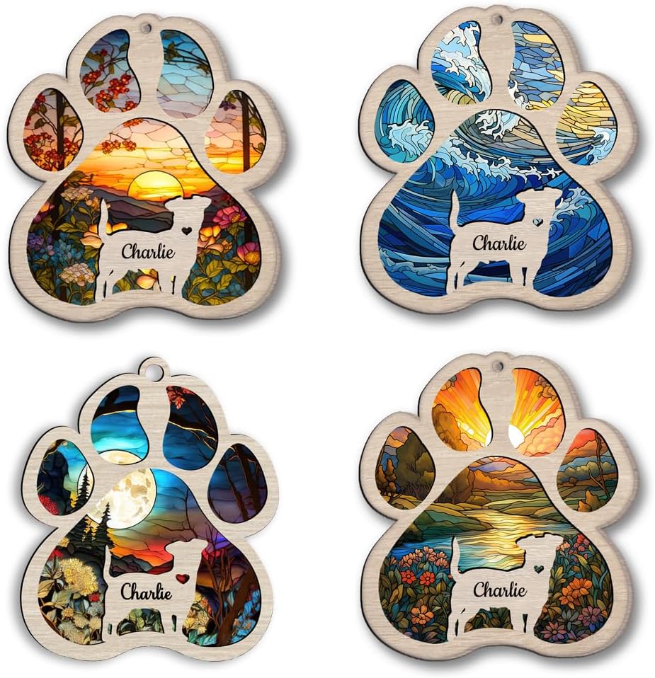 Personalized Soft-Coated Wheaten Terrier Suncatcher Dog Memorial Gifts, Custom Soft-Coated Wheaten Terrier Ornament Christmas Tree, Remembrance Gift, Loss of Pet Sympathy Gift, Dog Memorial Ornament