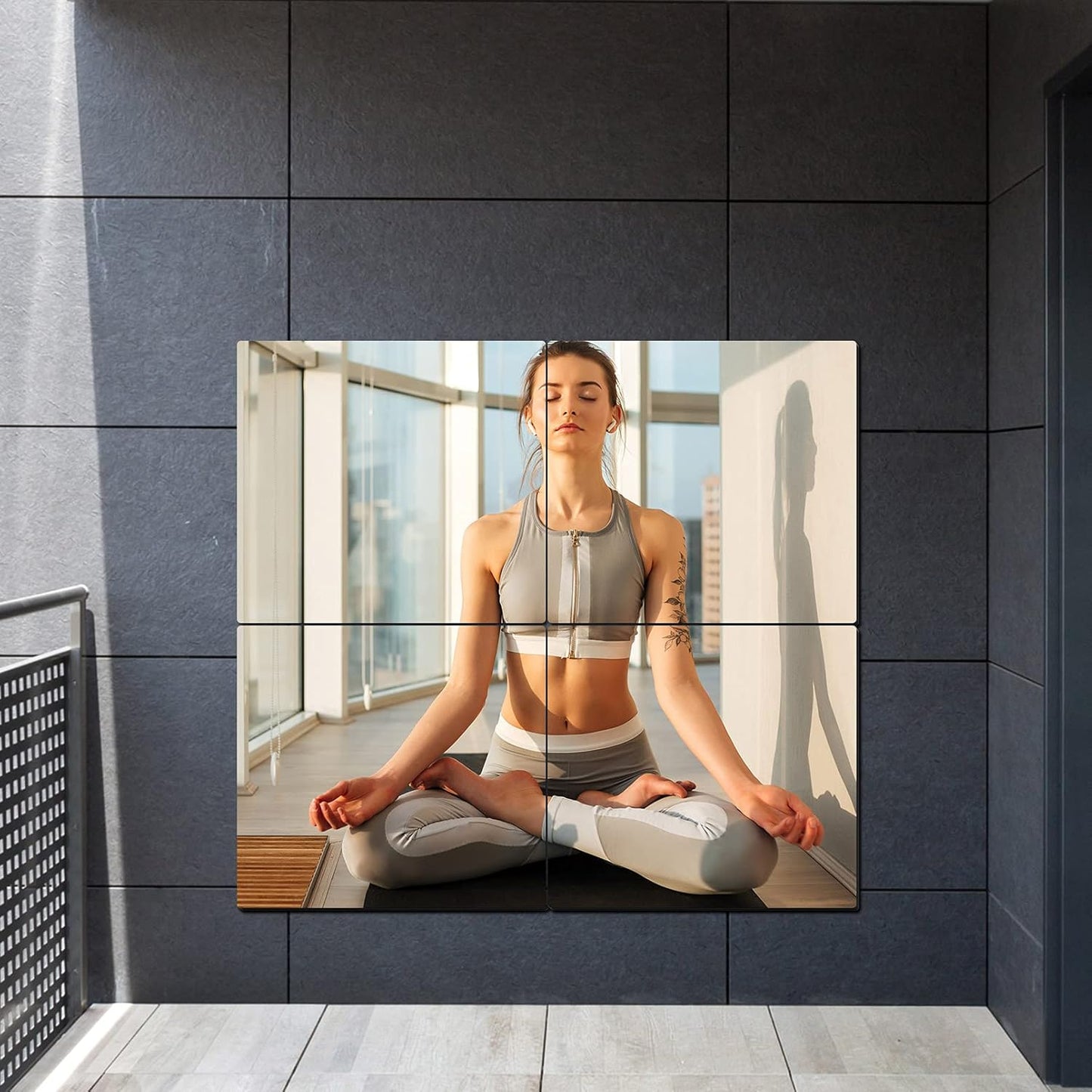 Shatterproof Wall Mirror Full Length for Bedroom, Acrylic Gym Mirrors For Home, Extra Thick: 0.12 inch, 16 x 16 inch x 4 Pcs, Workout Mirrors Safe for Kids, Over The Door, Long Wall Mounted