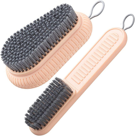 Cleaning Brush Soft Bristle Brush Laundry Scrub Brush Clothes Underwear Shoes Scrubbing Brush, Easy to Grip Household Cleaning Brushes Tool for Countertops Bathtubs (Pink)