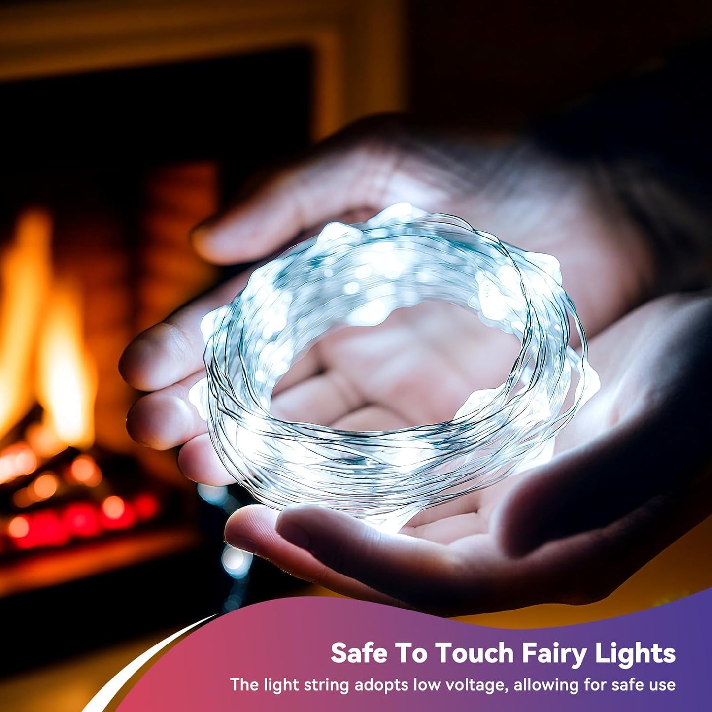 4 Pack 60LED Christmas Fairy Lights Battery Operated - 20FT Twinkle Lights with 2 Lighting Modes Indoor Outdoor, Waterproof Led Fairy String Lights for Bedroom, Classroom, Dorm, DIY Decor, Cool White