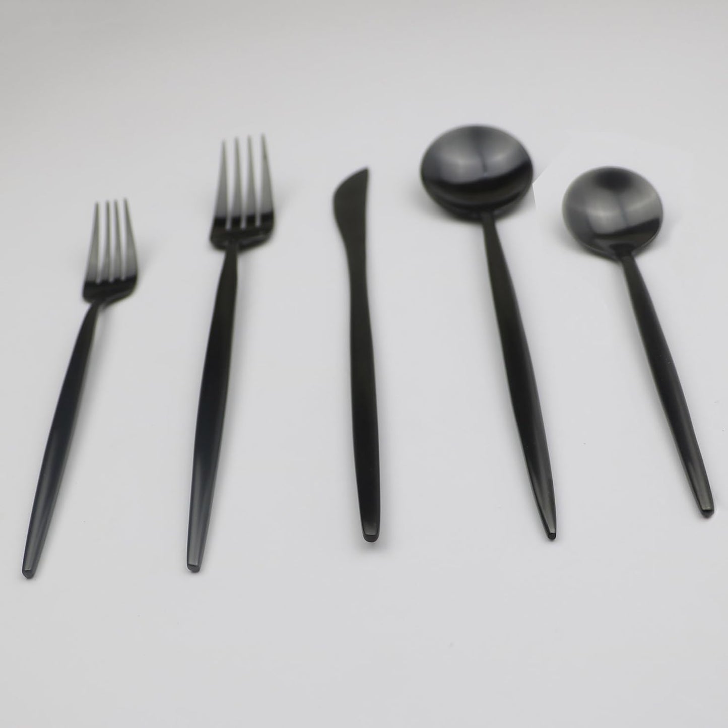 20-Pieces Luxury Black 18/10 Stainless Steel Flatware Set, Matte Finsh, Service for 4