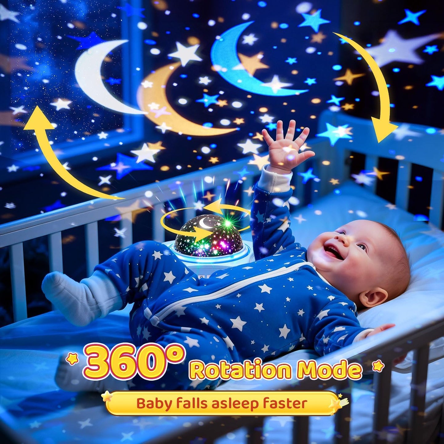 Night Light for Kids Night Light Projector, Baby Night Lights for Bedroom, Star Projector Galaxy Light Star Lights for Bedroom, Glow in The Dark Stars for Ceiling, Baby Sensory Toys, Kids Room Decor