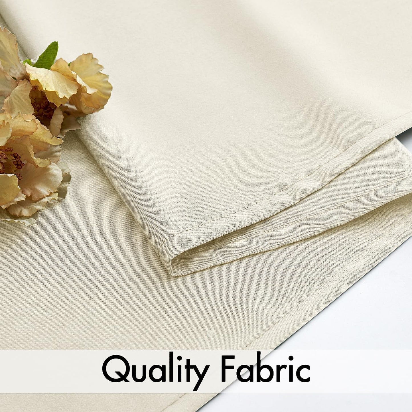 MIULEE Cream Beige Privacy Sheer Curtains That Let Light in 63 Inches Long Non-See-Through Semi Sheer Curtain Light Filtering Window Curtains Drapes for Living Room Bedroom 2 Panels Set 42 X 63