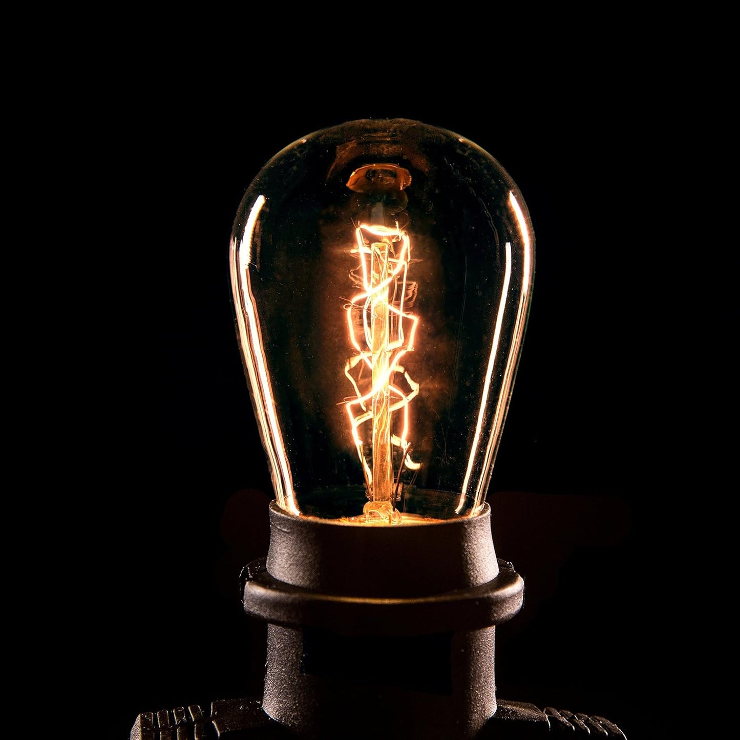 Hometown Evolution, Inc. E26 Outdoor Commercial String Lights with Suspended Socket for Weatherproof Heavy Duty Vintage Outside Lighting (S14 Zig Zag Edison 11 Watt Bulbs, 100 Foot 50 Socket)