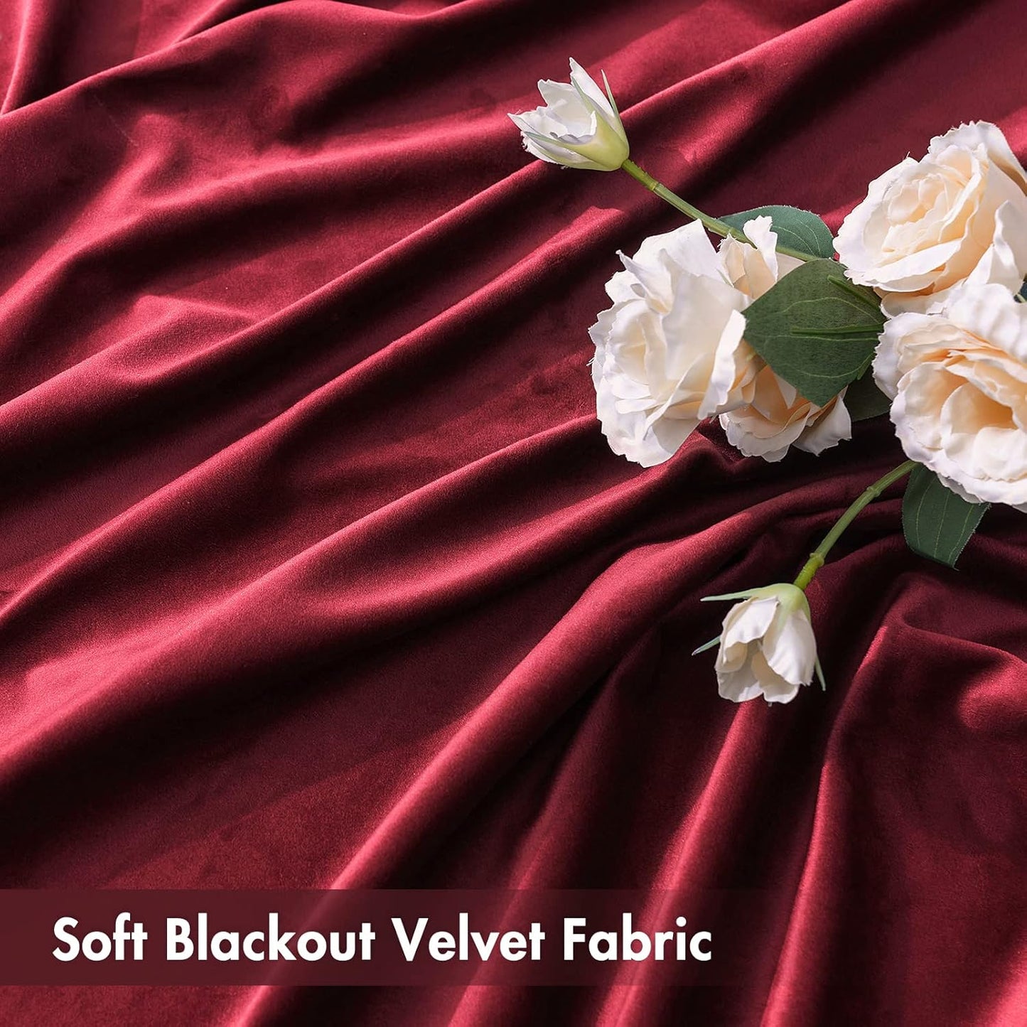 MIULEE Burgundy Velvet Curtains Thermal Insulated Blackout Curtain Christmas Drapes for Bedroom Living Room Darkening 72 Inches Long Curtains Panels Rod Pocket Set of 2