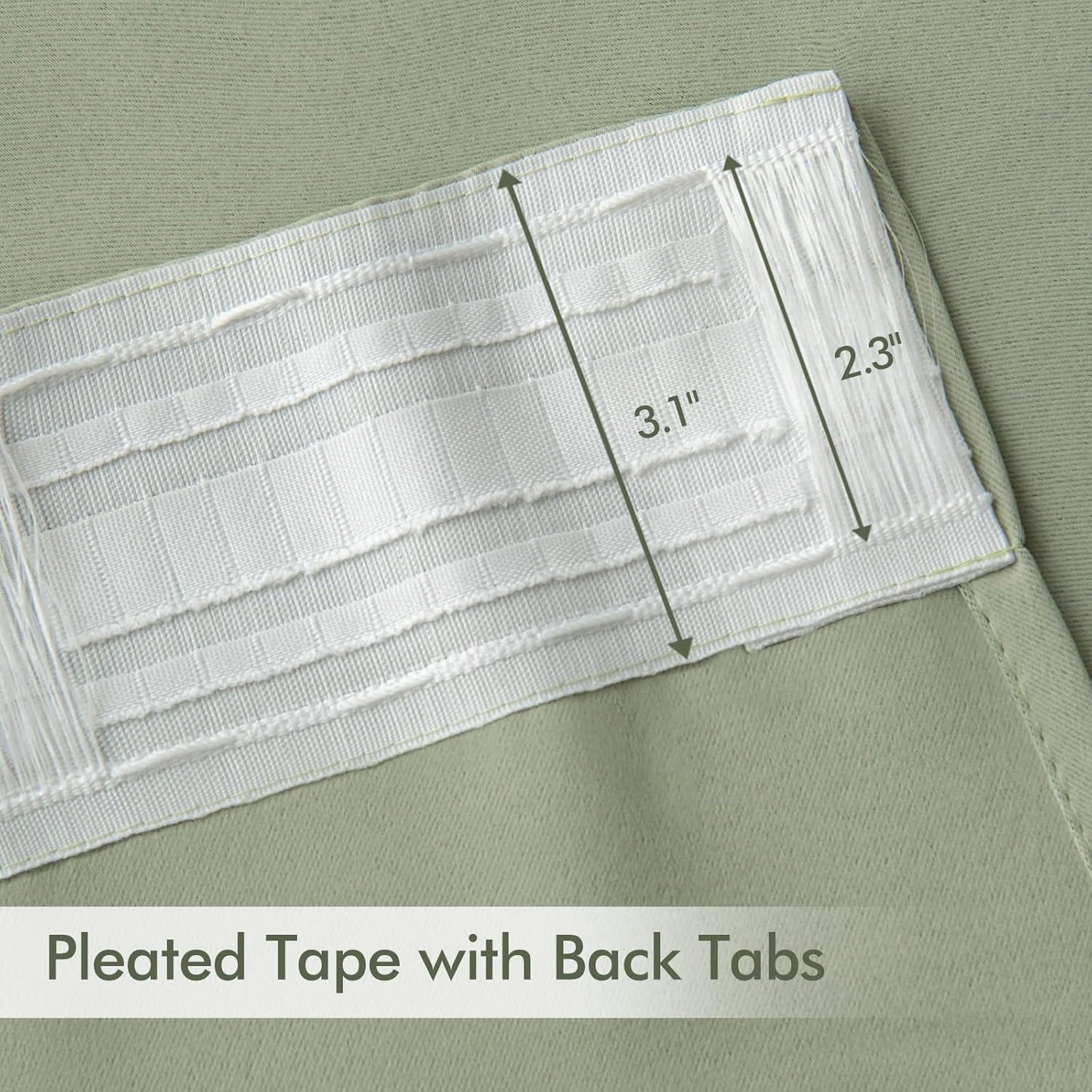 MIULEE Sage Green Back Tab Blackout Curtains 84 Inch Length 2 Panels Set for Living Room Bedroom Privacy, Rod Pocket/Pinch Pleated Thermal Insulated Room Darkening Light Blocking Drapes, W66xL84