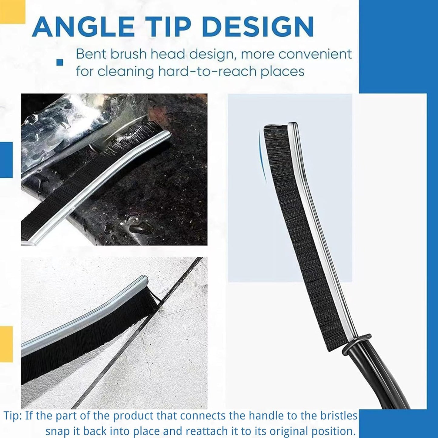 3Pcs Crevice Cleaning Brush Tool, Grout Brush Cleaning Supplies, Home Essentials, Bathroom Cleaning Brush Multifunctional Gap Scrub Hard Bristle Crevice Cleaning Brushes for Household Use