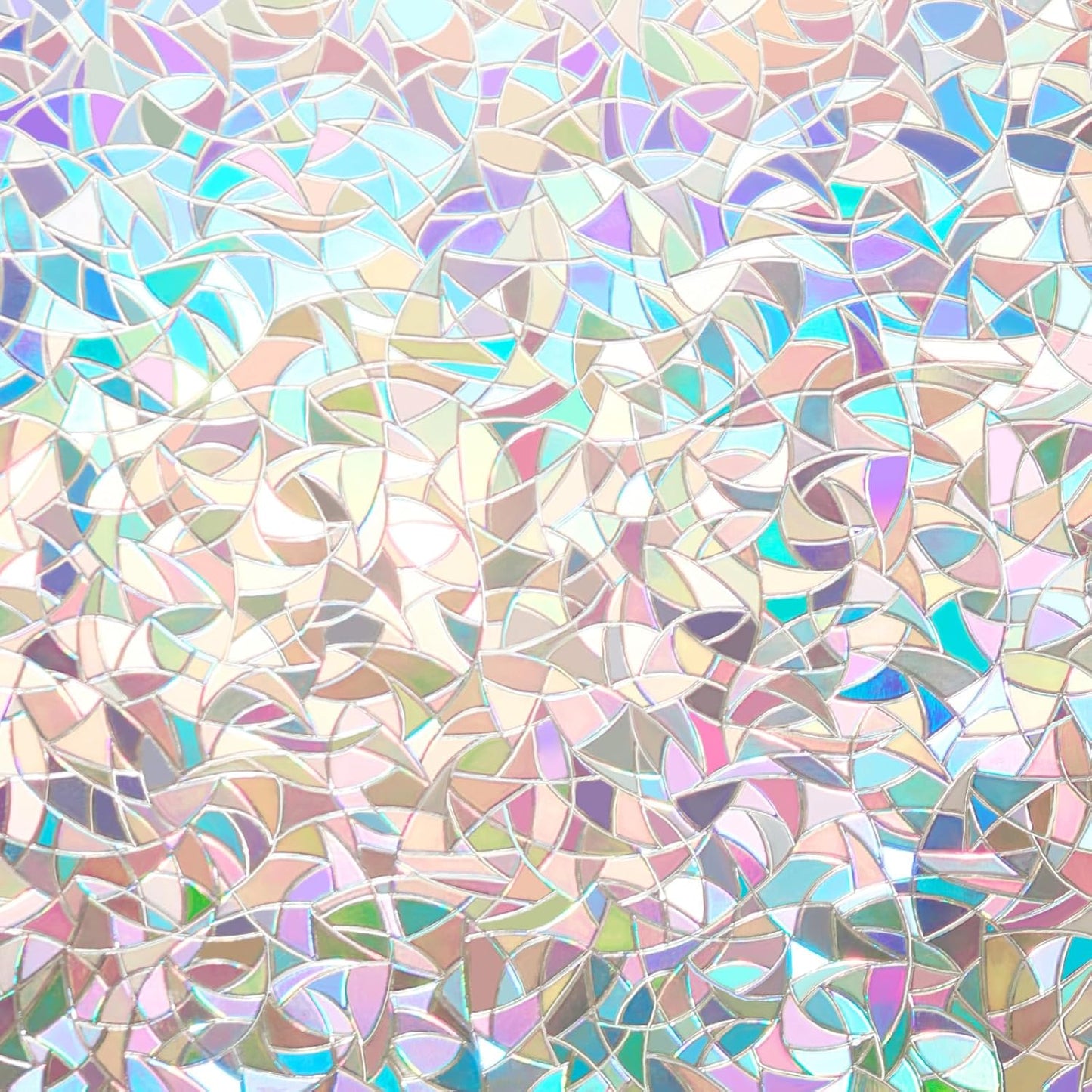 Rainbow Window Privacy Film 3D Decorative Stained Glass Window Film Anti UV Non-Adhesive Reusable 17.5" x 157.4" for Home Room Car Glass Cling