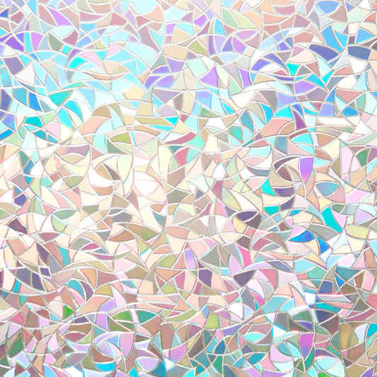 Rainbow Window Privacy Film 3D Decorative Stained Glass Window Film Anti UV Non-Adhesive Reusable 17.5" x 78.7" for Home Room Car Glass Cling