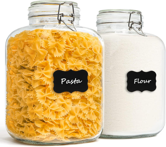 ComSaf 1 Gallon Glass Jar with Lid, Flour Sugar Storage Containers 128oz, Cereal containers storage, Glass Jars with Airtight Lid, Large Storage Containers with Lids for Pickled Egg, Herb, Set of 2