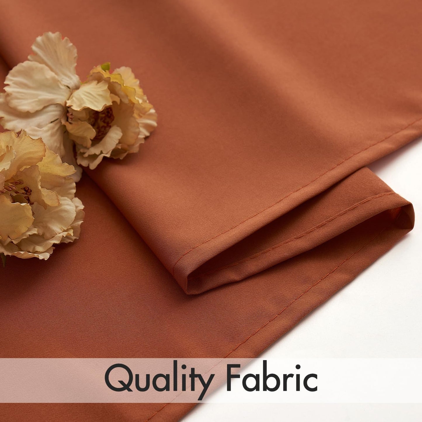 MIULEE Terracotta Privacy Sheer Curtains That Let Light in 63 Inches Long Non-See-Through Semi Sheer Curtain Light Filtering Window Curtains Drapes for Living Room Bedroom 2 Panels Set 42 X 63