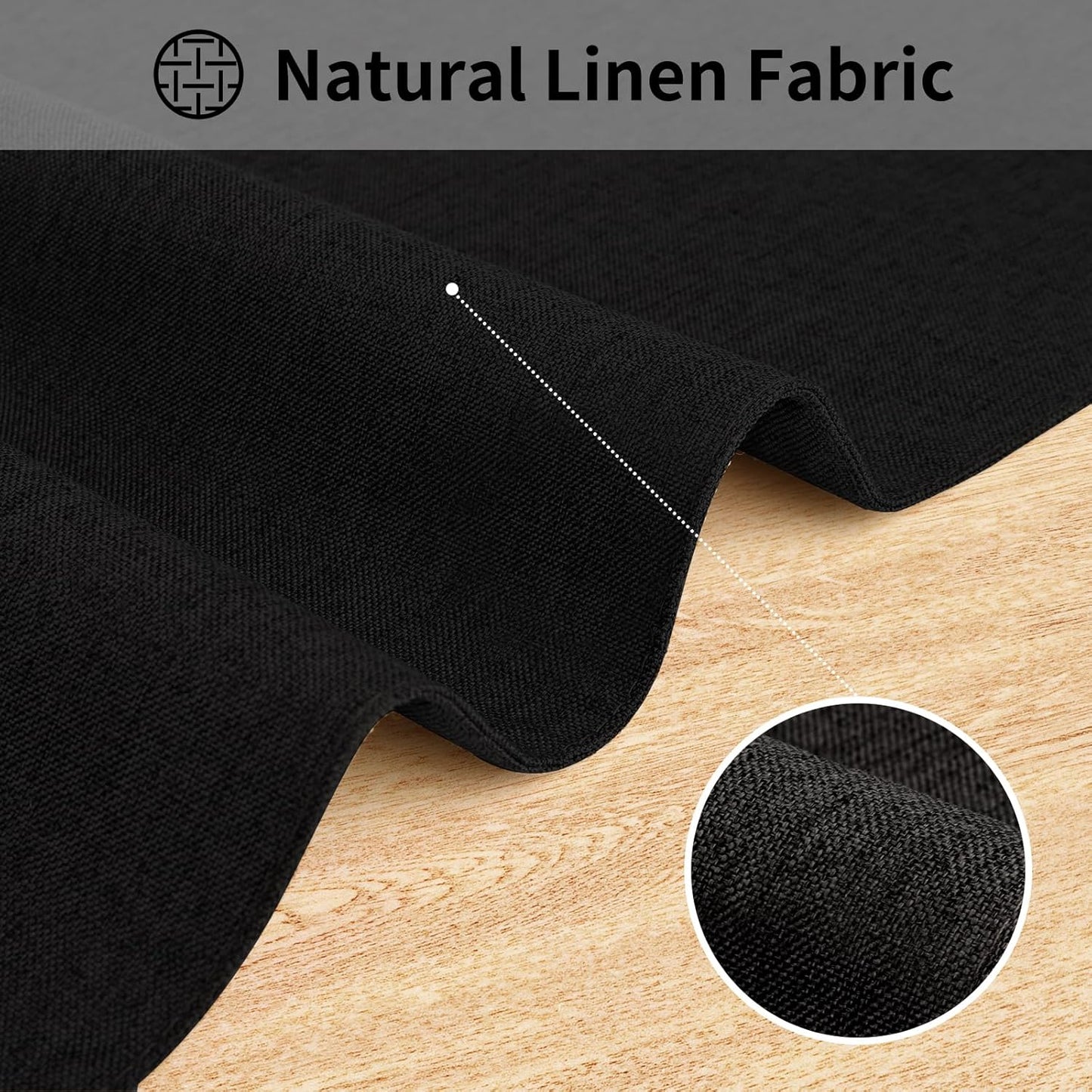 Cloth Placemats, Set of 4 Heat-Resistant Cotton Linen Blend Double Layered Machine Washable Place Mats, Wrinkle Free Thick Fabric Dining Table Mats for Indoors & Outdoors (Black, 4)