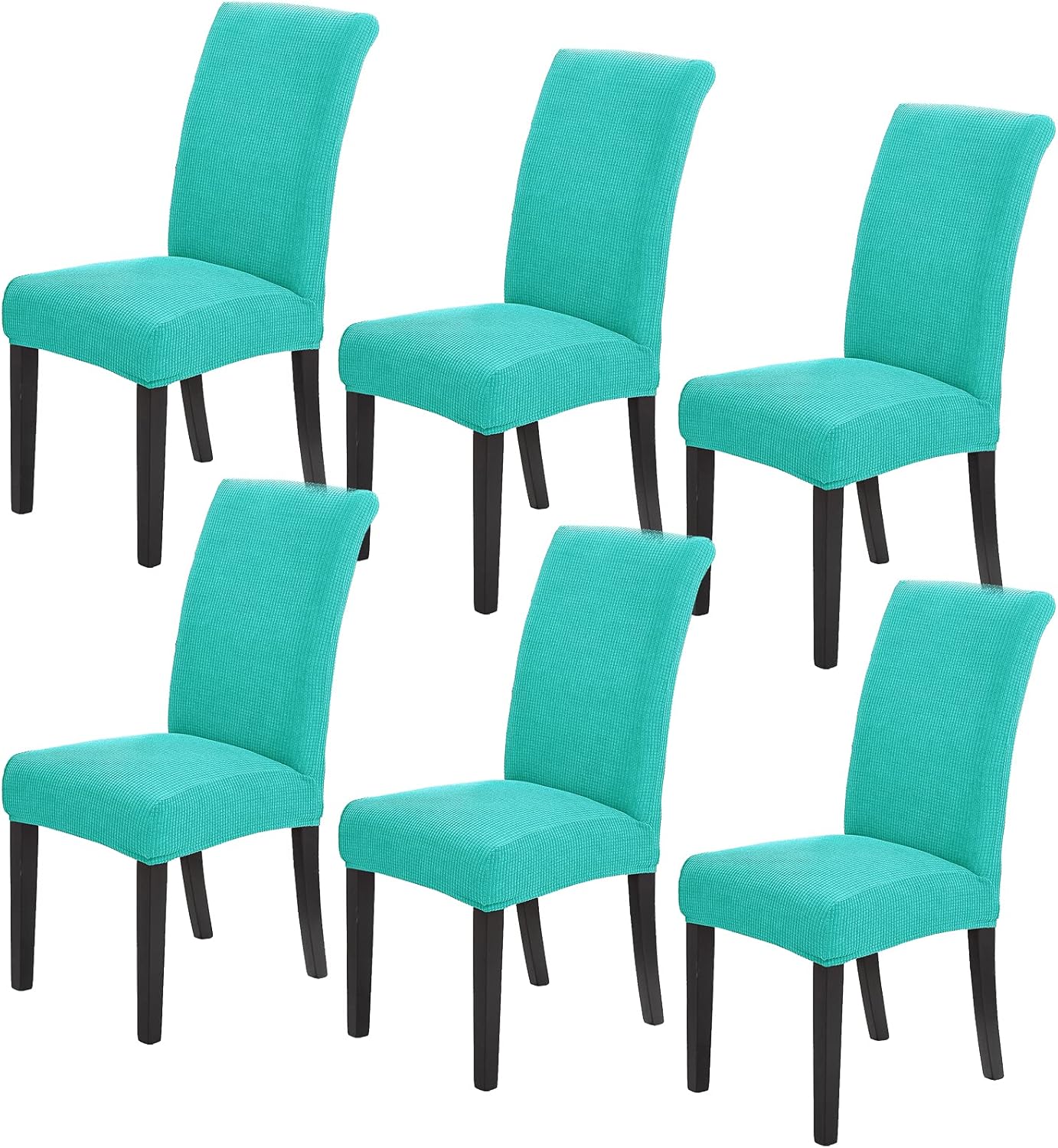 Howhic Stretch Chair Covers for Dining Room Set of 6, Removable Washable Dining Room Chair Covers, Dining Chair Slipcovers Seat Protector, Great for Home and Banquet Decoration (Turquoise, 6 Pack)