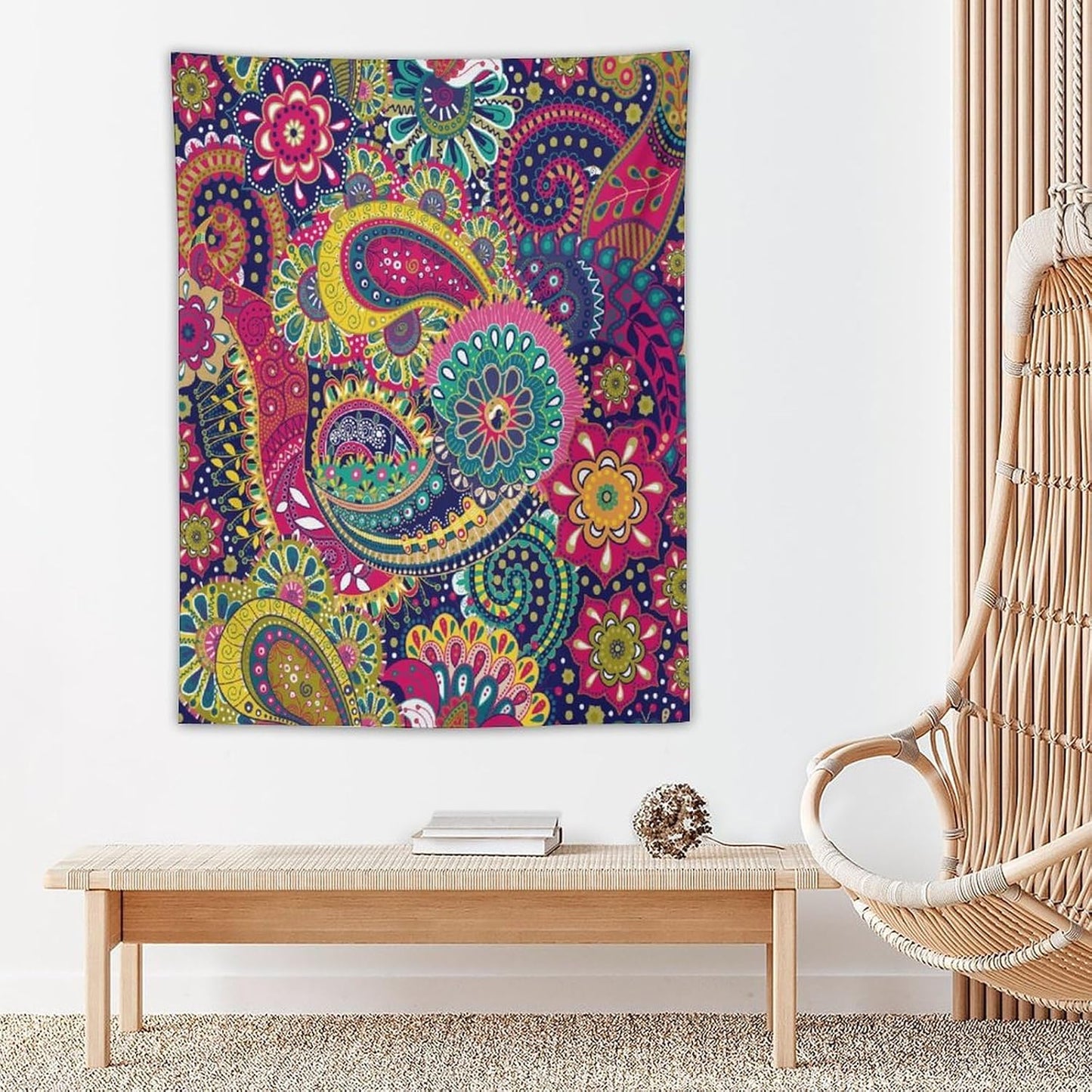 ICMOLYYENLO Tropical Green Plant Tapestry, Green Palm Leaves Natural Landscape Print Wall Tapestry for Bedroom Living Room Dormitory 50x60 Inch