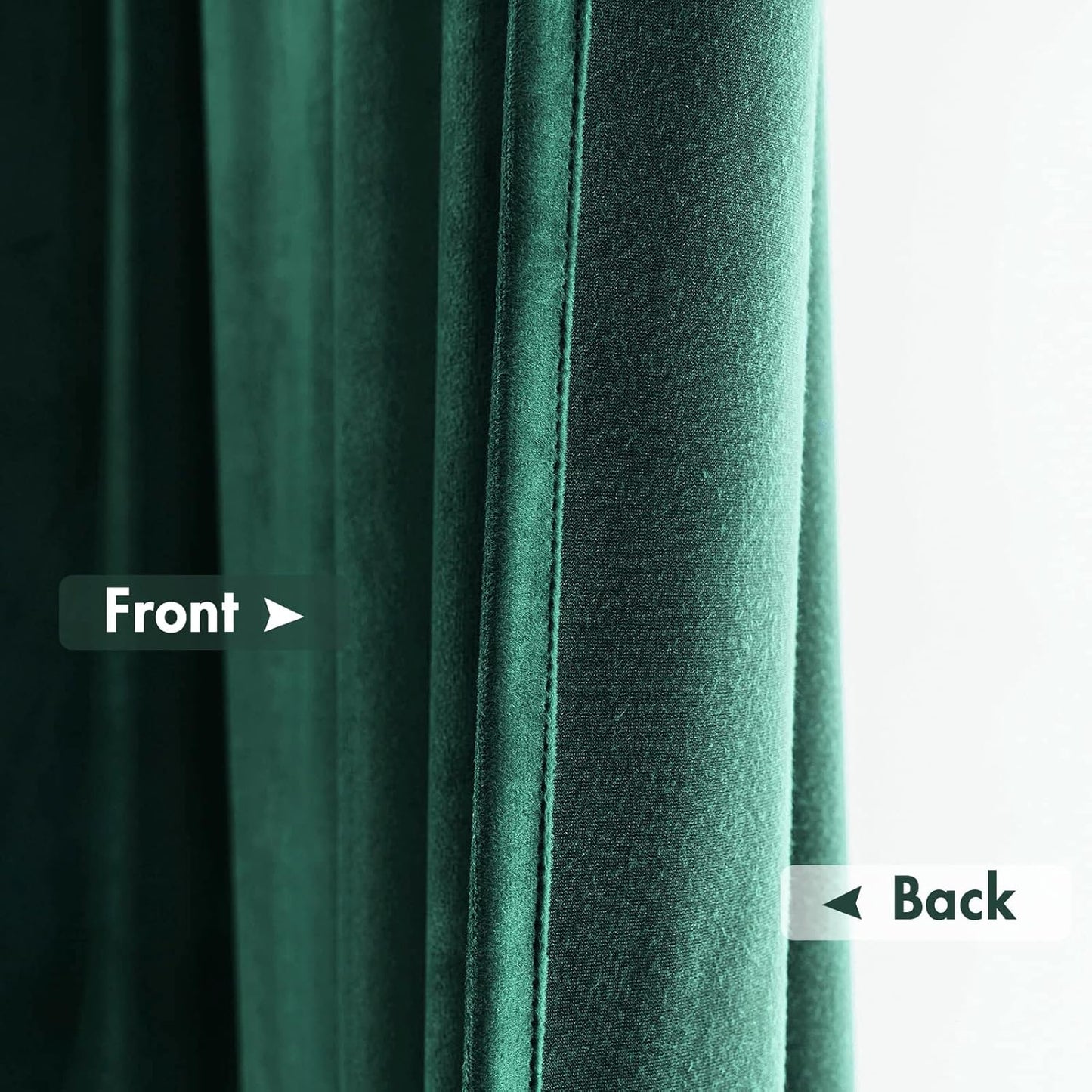 MIULEE Dark Green Velvet Curtains Thermal Insulated Blackout Curtain Christmas Emerald Green Drapes for Bedroom Living Room Darkening 90 Inches Long Curtains Panels Rod Pocket Set of 2