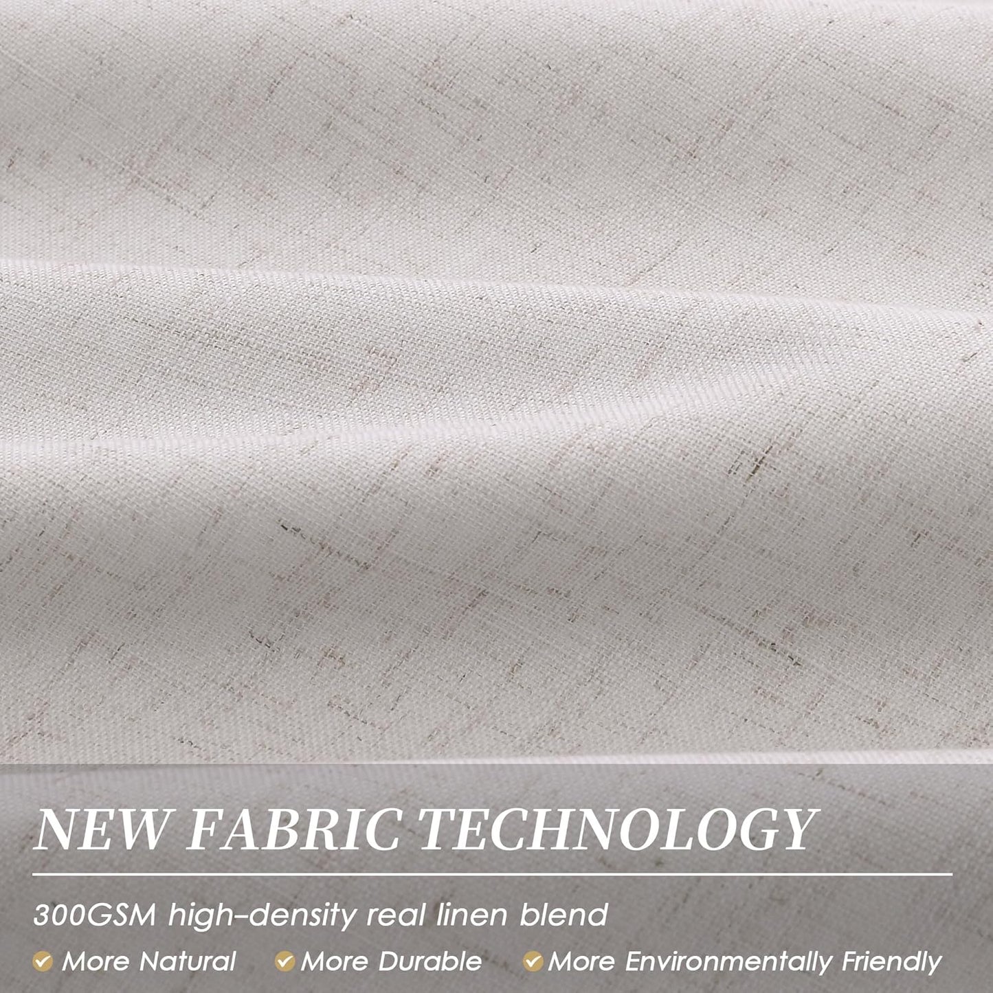 BOODII Champagne Linen Blackout Curtains for Bedroom 84 Inch Length 2 Panels Set Room Darkening Curtains Black Out Curtain Neutral Thermal Insulated Living Room Nursery Drapes Back Tab 52x84