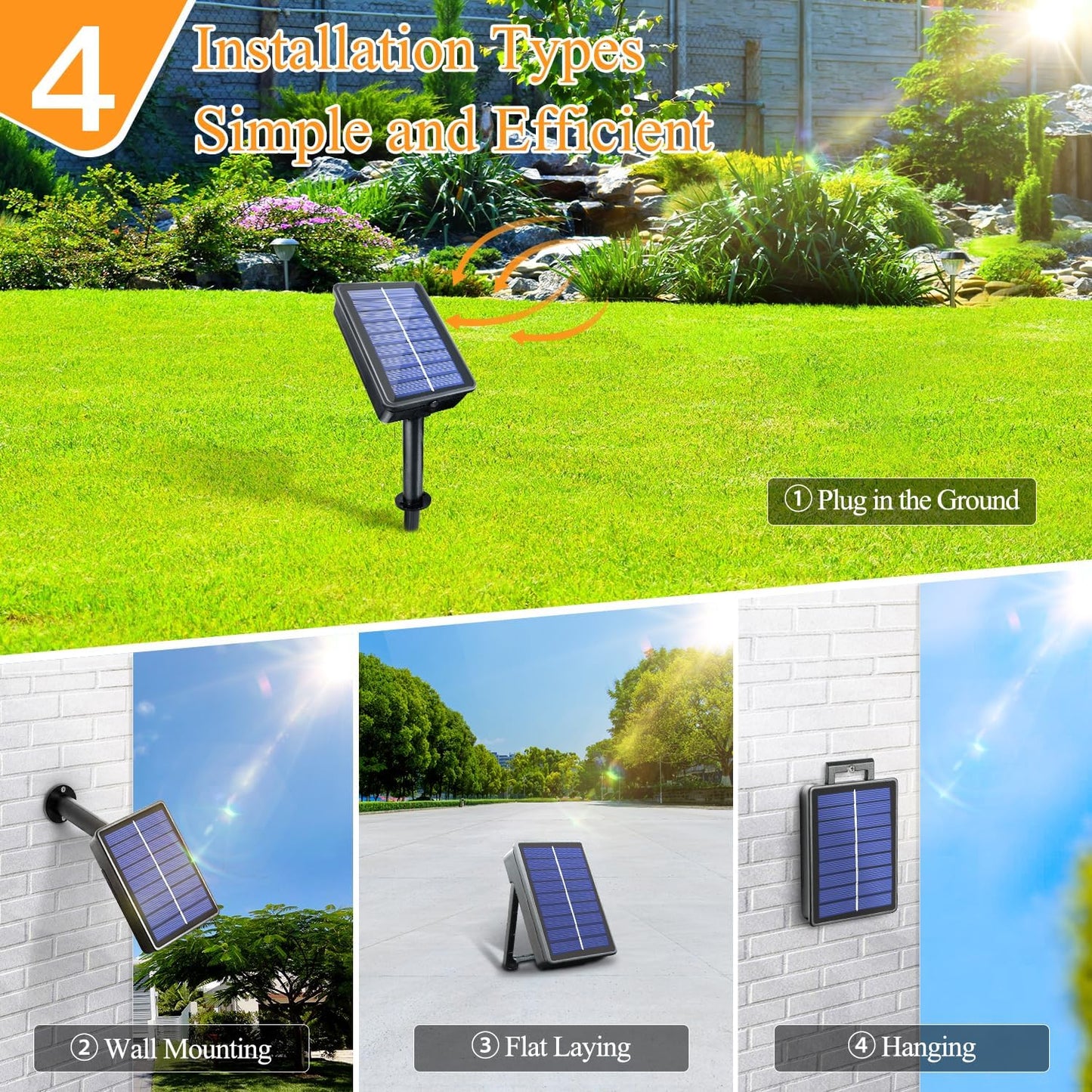 2 Pack Solar String Lights Total 240LED 80FT, IP67 Waterproof Solar Lights for Outside with 8 Modes, Upgraded Solar Panel Fairy Lights for Garden Party Wedding Decorations (Cool White) …