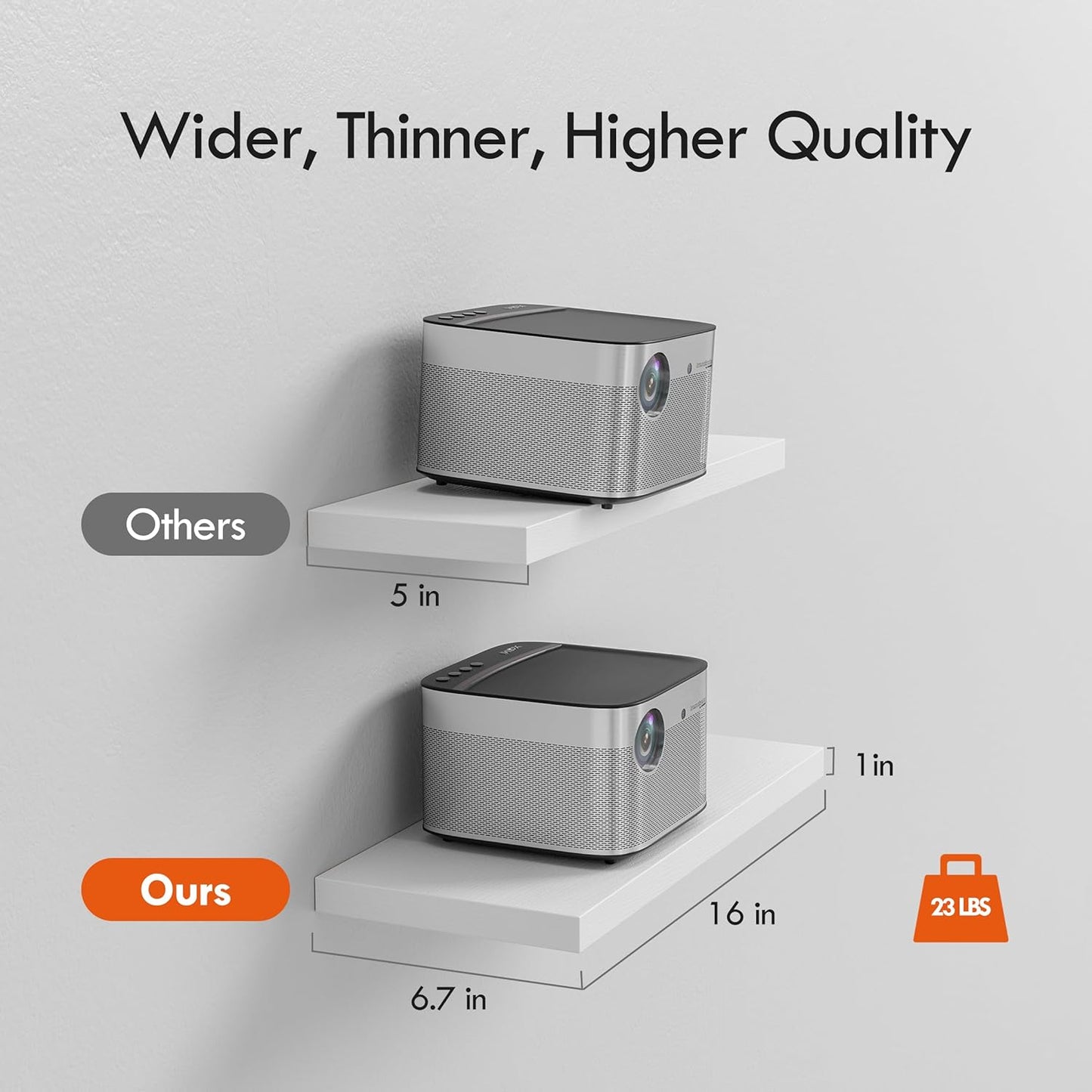 16’’White Floating Shelves for Wall Set of 4,Rustic Wood Shelf for Room Decor/Storage/Display,Small Bookshelf,Wall Mounted Hanging Shelves for Bedroom, Bathroom, Living Room, Kitchen