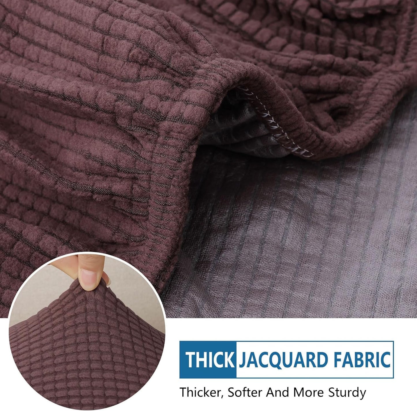 hyha Waterproof Couch Cushion Covers for Pets, Non Slip Sofa Cover for Dogs Washable, Soft Thick Stretch Jacquard Fabric, Sofa Slipcovers with Elastic Bottom (1 Piece for Backrest M, Chocolate)