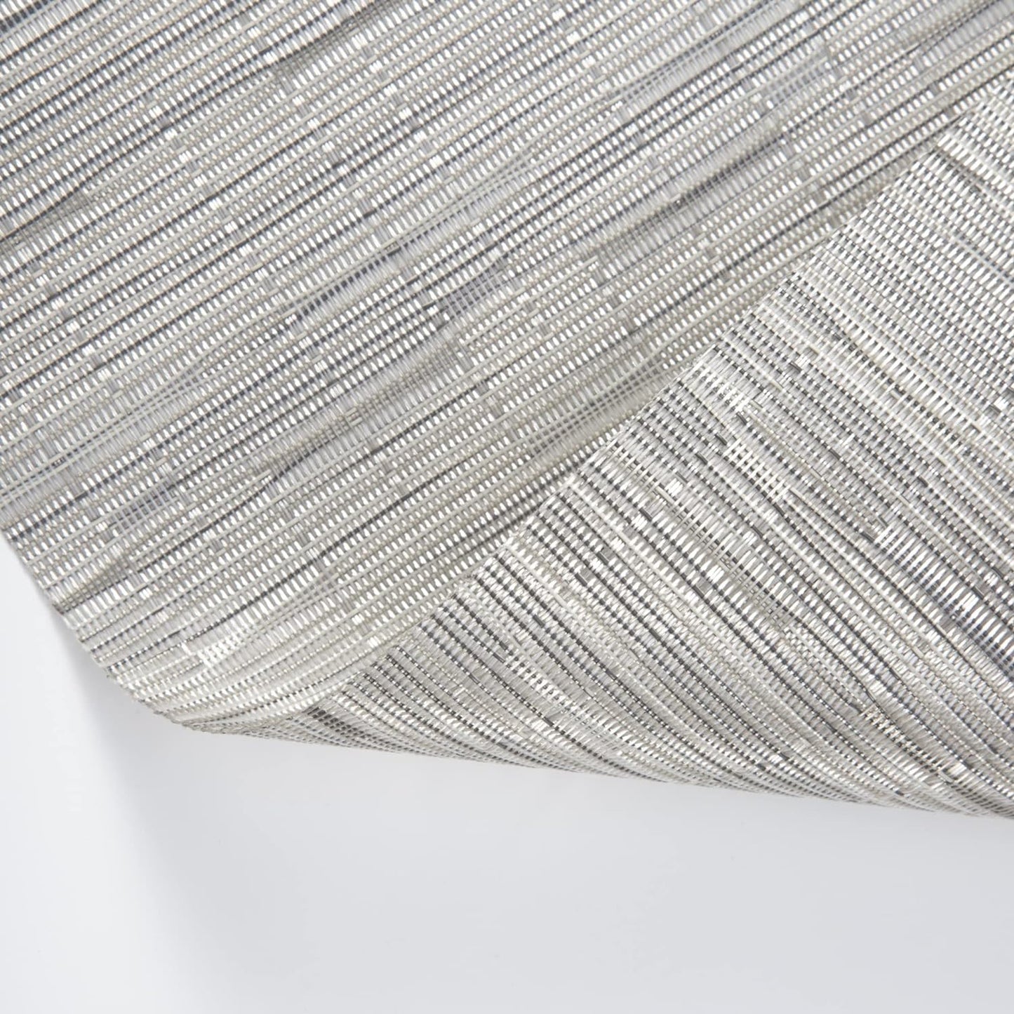 Vinyl Placemats Set of 6 - Easy Clean Modern Durable Washable Place Mats - Heat Resistant Placemats for Kitchen Table - PVC Table Mats for Dining Table (Sliver, 6)