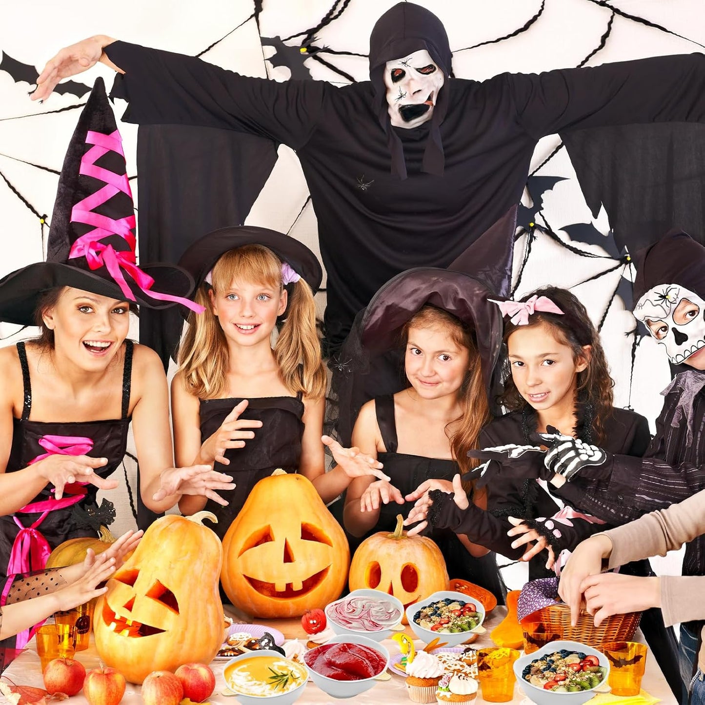 Kolewo4ever 12 Pieces Fall Ceramic Pumpkin Bowl 6 Ounces Ramekins Small Pumpkin Shaped Bowls Orange Dinnerware Decoration for Halloween Thanksgiving Serving Dip, Sauce, Condiments,Snack (Ivory White)