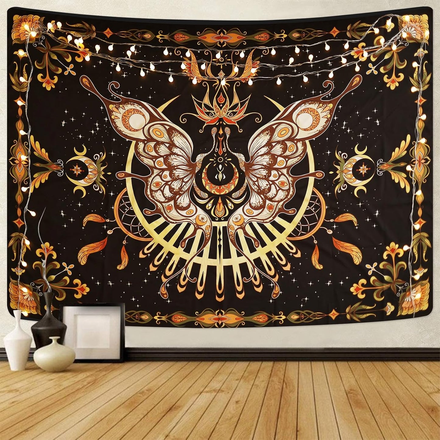 CHDGDHC Butterfly Tapestry - Moth Wall Hanging, UV Resistant, Waterproof, Machine Washable, Lightweight, Psychedelic Bedroom Aesthetic Decor for Bedroom, Living Room, Yoga Room - 39.37x29.92 Inch