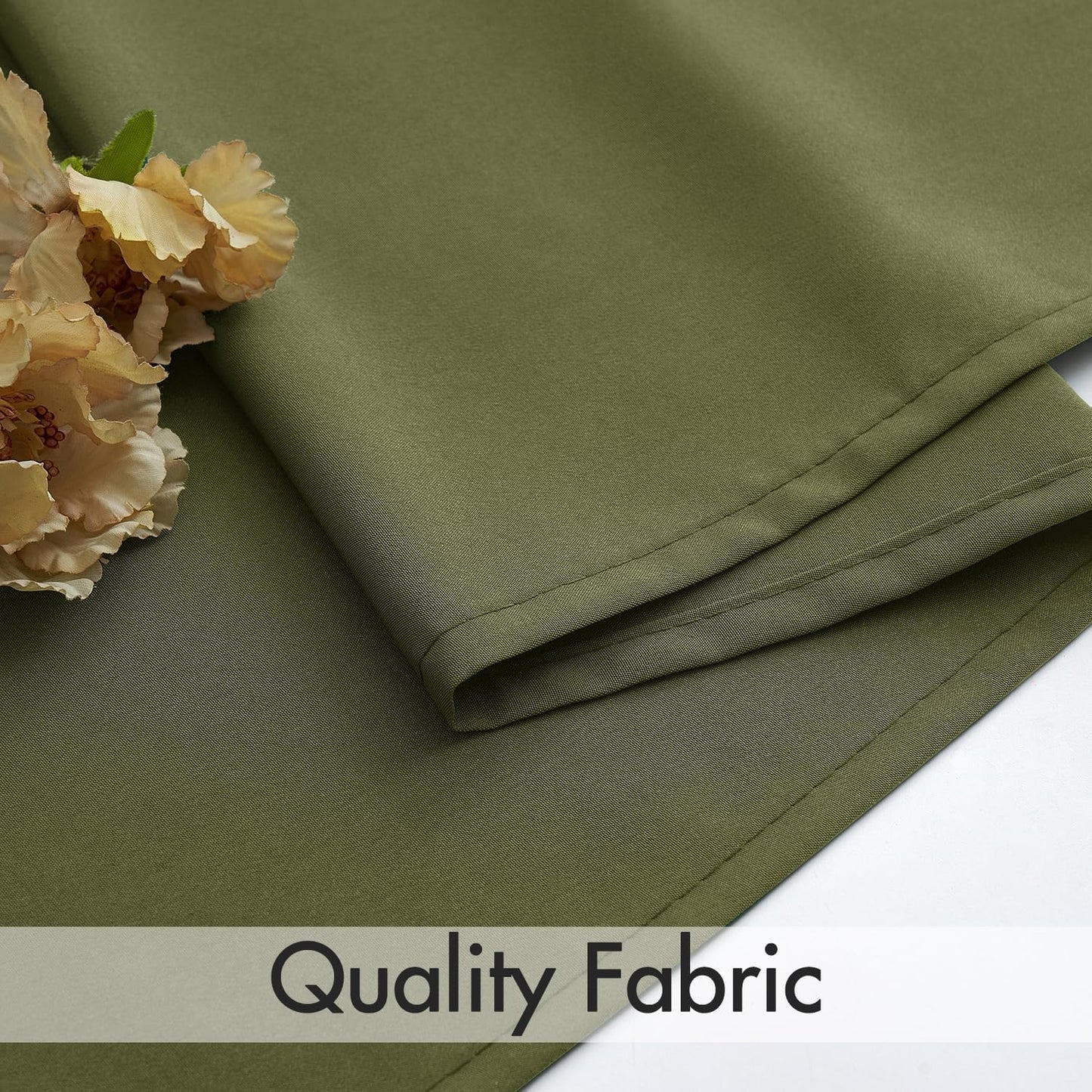 MIULEE Olive Green Privacy Sheer Curtains That Let Light in 72 Inches Long Non-See-Through Semi Sheer Curtain Light Filtering Window Curtains Drapes for Living Room Bedroom 2 Panels Set 42 X 72