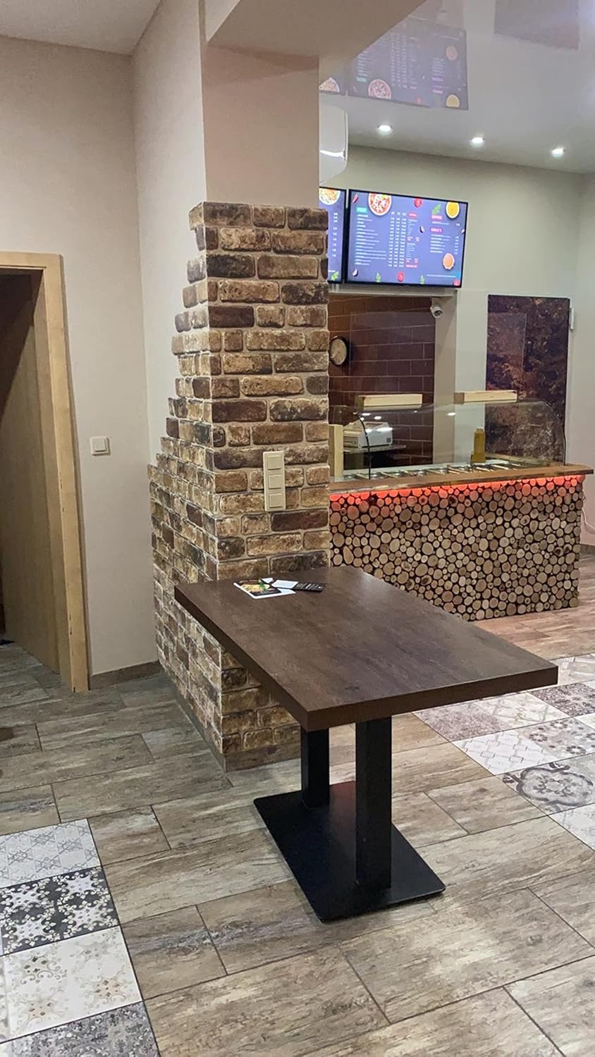 Dundee Deco 3D Wall Panels Faux Brick - Cladding, Light Brown Stone Look Wall Paneling, Styrofoam Facing for Living Room, Kitchen, Bathroom, Balcony, Bedroom, Set of 10, Covers 53 sq ft