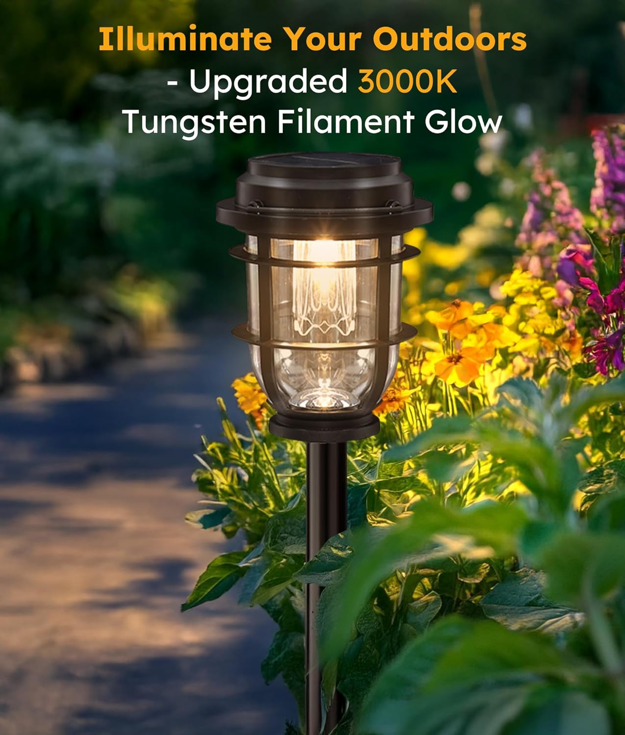 6 Pack Solar Lights Outdoor Waterproof, Garden Decor Gifts Idea for Women Mom Grandma, Solar Powered Bright Landscape Lamp for House, Yard, Patio, Pathway, Lawn Ornaments