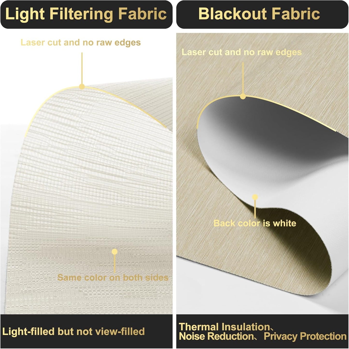 BERISSA Dual Roller Shades with Cassette Valance - Double Blackout and Light Filtering Shades -Day and Night - Jacquard Beige - 56 W x 64" H