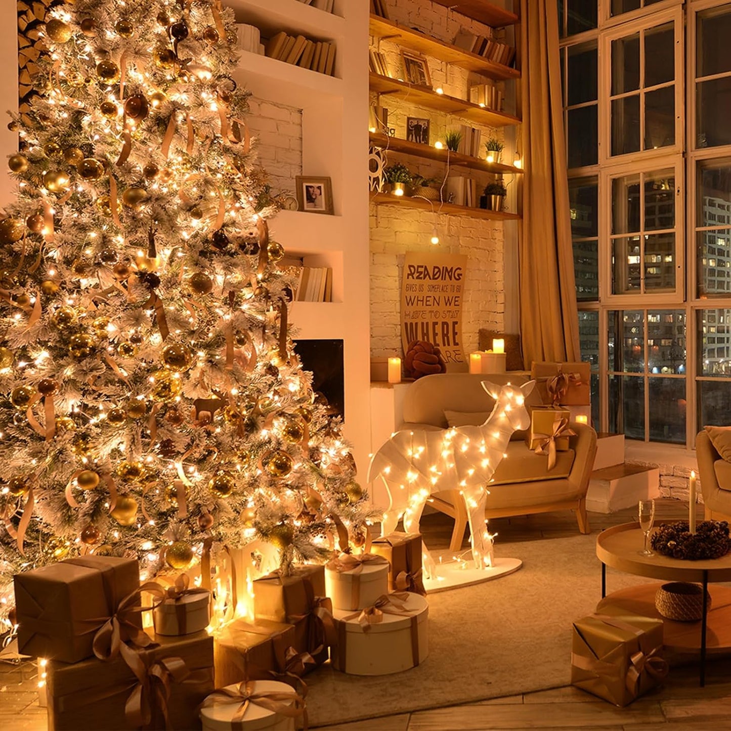 33 FT 100 LED Christmas String Lights Indoor Outdoor, Memory Function & Timer & 8 Modes, UL Certified, Linkable Green Wire Waterproof Twinkle Light for Christmas Tree Party Garden Decor (Warm White)