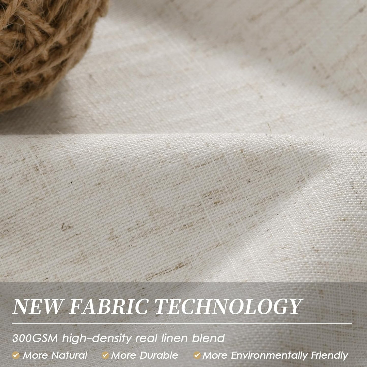 BOODII 63 Inch Blackout Curtains Linen Black Out Curtains for Bedroom 2 Panels Set Neutral Room Darkening Curtain Natural Beige Thermal Insulated Curtain for Nursery Window Drapes Back Tab 52x63