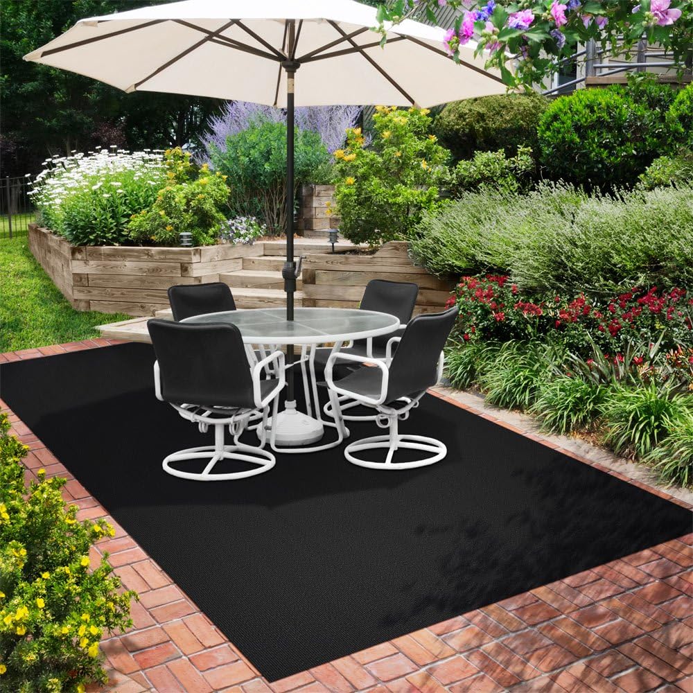 House, Home and More Indoor Outdoor Carpet with Rubber Marine Backing - Black - 6 Feet x 45 Feet - Durable, UV-Resistant - Adds Color and Comfort to Your Deck, Patio or Other Outdoor Rug Space.
