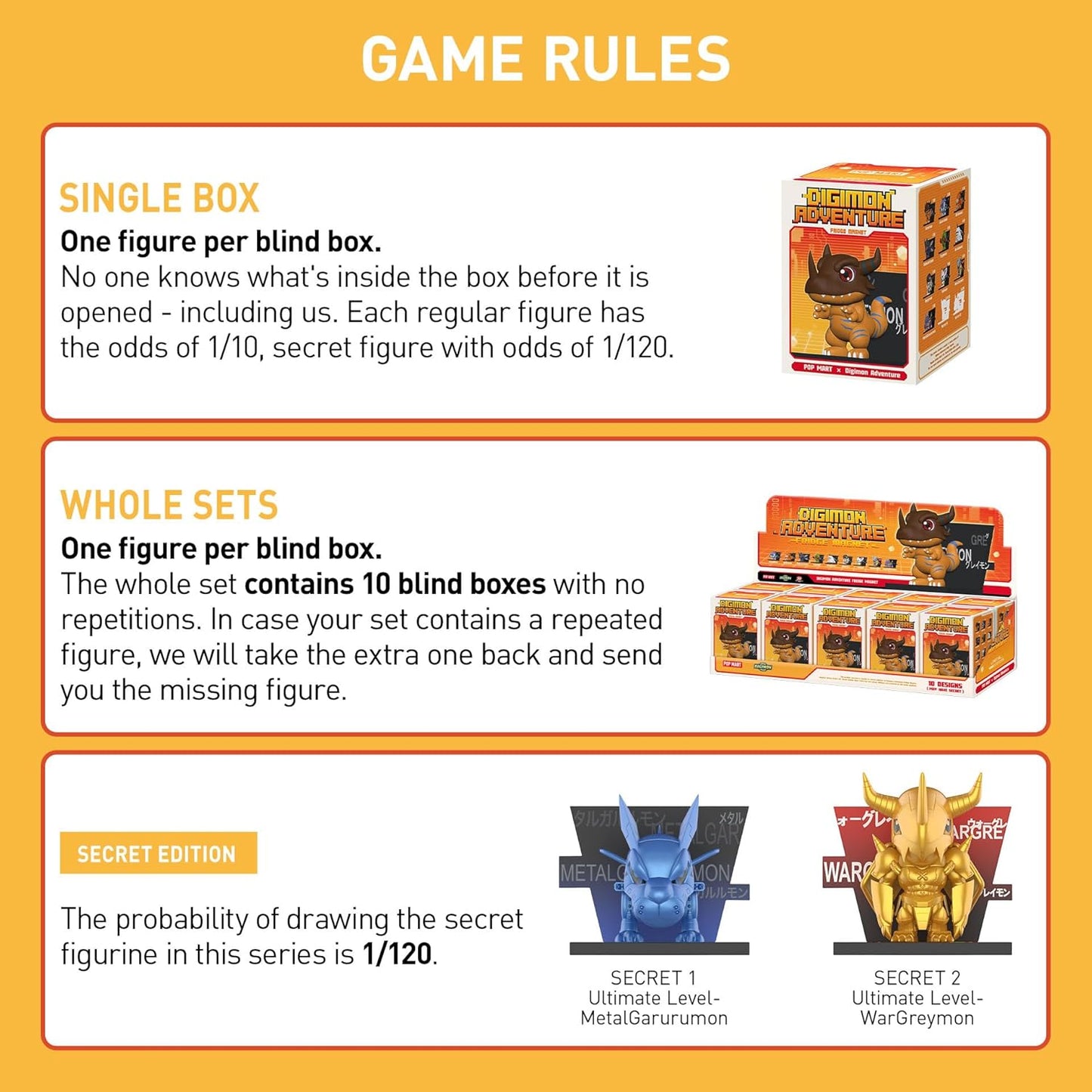 POP MART Digimon Adventure Fridge Magnet Series Blind Box Figures, Random Design Action Figures Collectible Toys Home Decorations, Holiday Birthday Gifts for Girls and Boys, Single Box