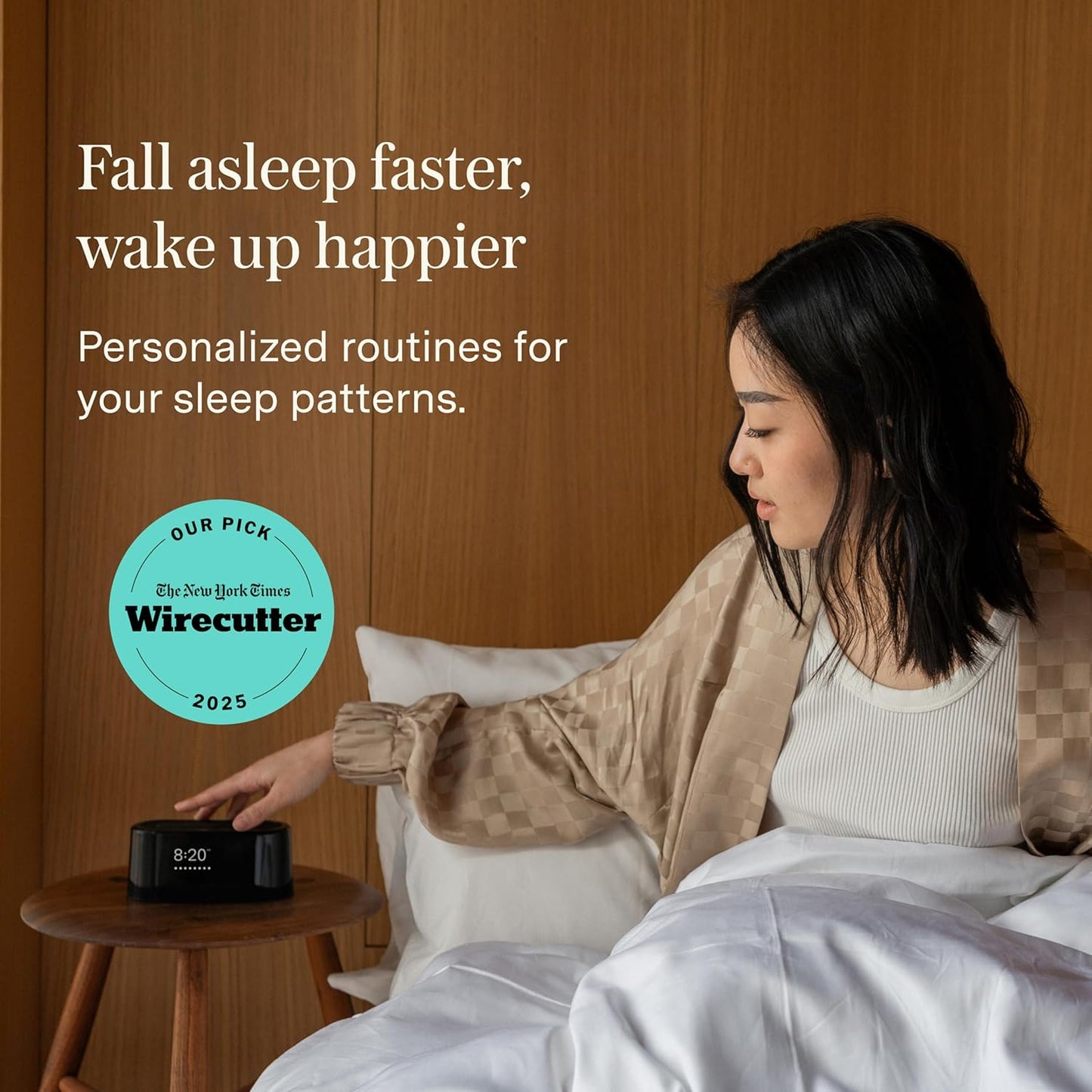 Loftie Alarm Clock with Sound Machine – Smart Alarm Clock with Light, White Noise, Bluetooth Speaker, Night Light Sound Machine, 100+ Sounds, Blackout Mode, No WiFi Mode, Optional Subscription - Black