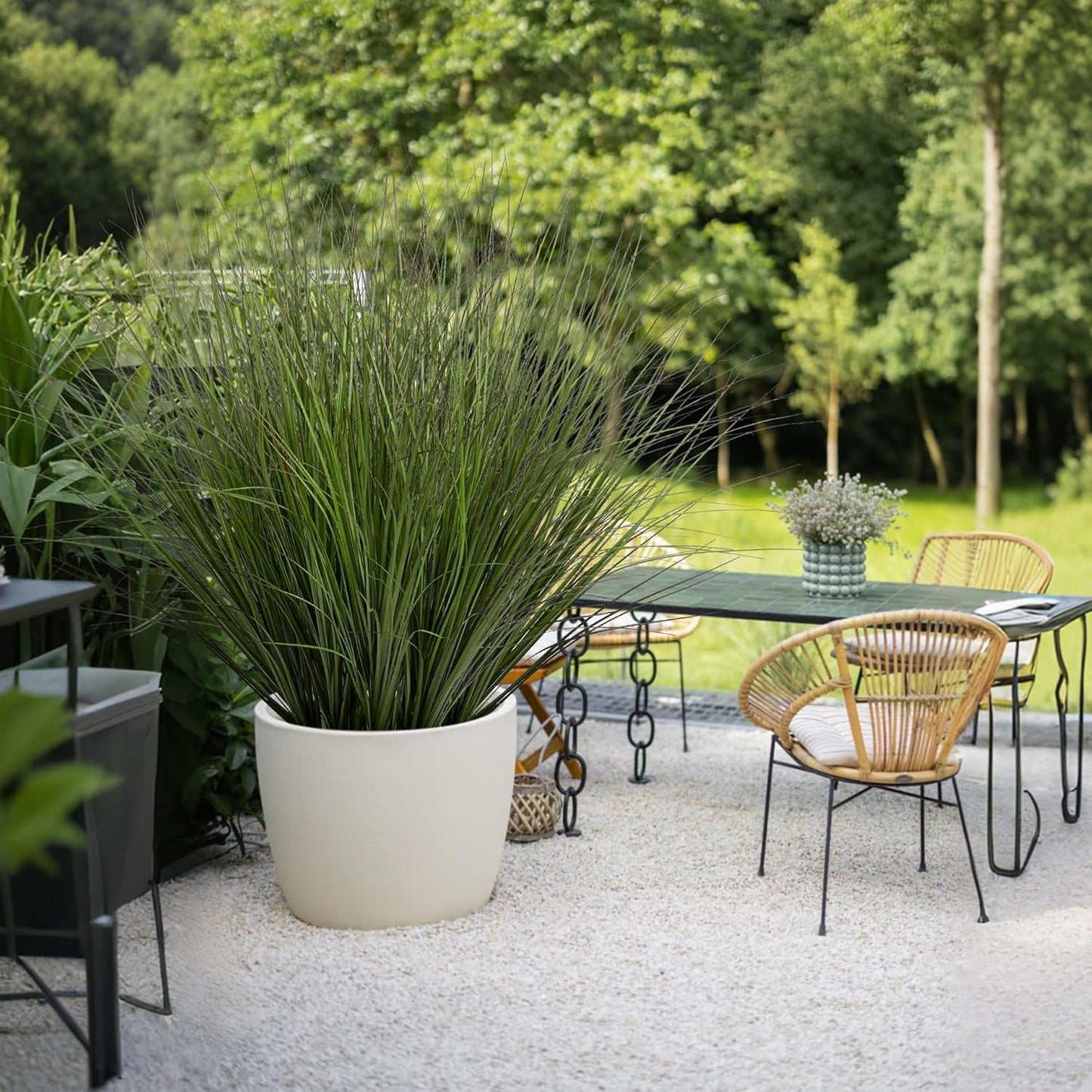 48PCS Fake Plants Artificial Wheat Grass Greenery Plastic Plants Fake Grass Artificial Plants for Outdoor Decor Artificial Grass Plant with Greenery Stems for Indoor Home Decoration 26.4"