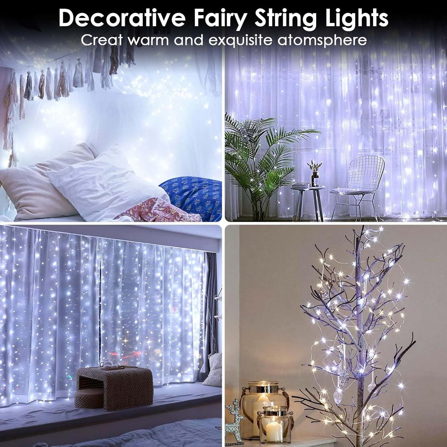 6-Pack Fairy Lights Battery Operated with Timer, Waterproof 16FT 50 LED String Lights Indoor Outdoor, Cuttable Starry Fairy Lights for Christmas Home Bedroom Wedding DIY Centerpiece Decor (Cool White)