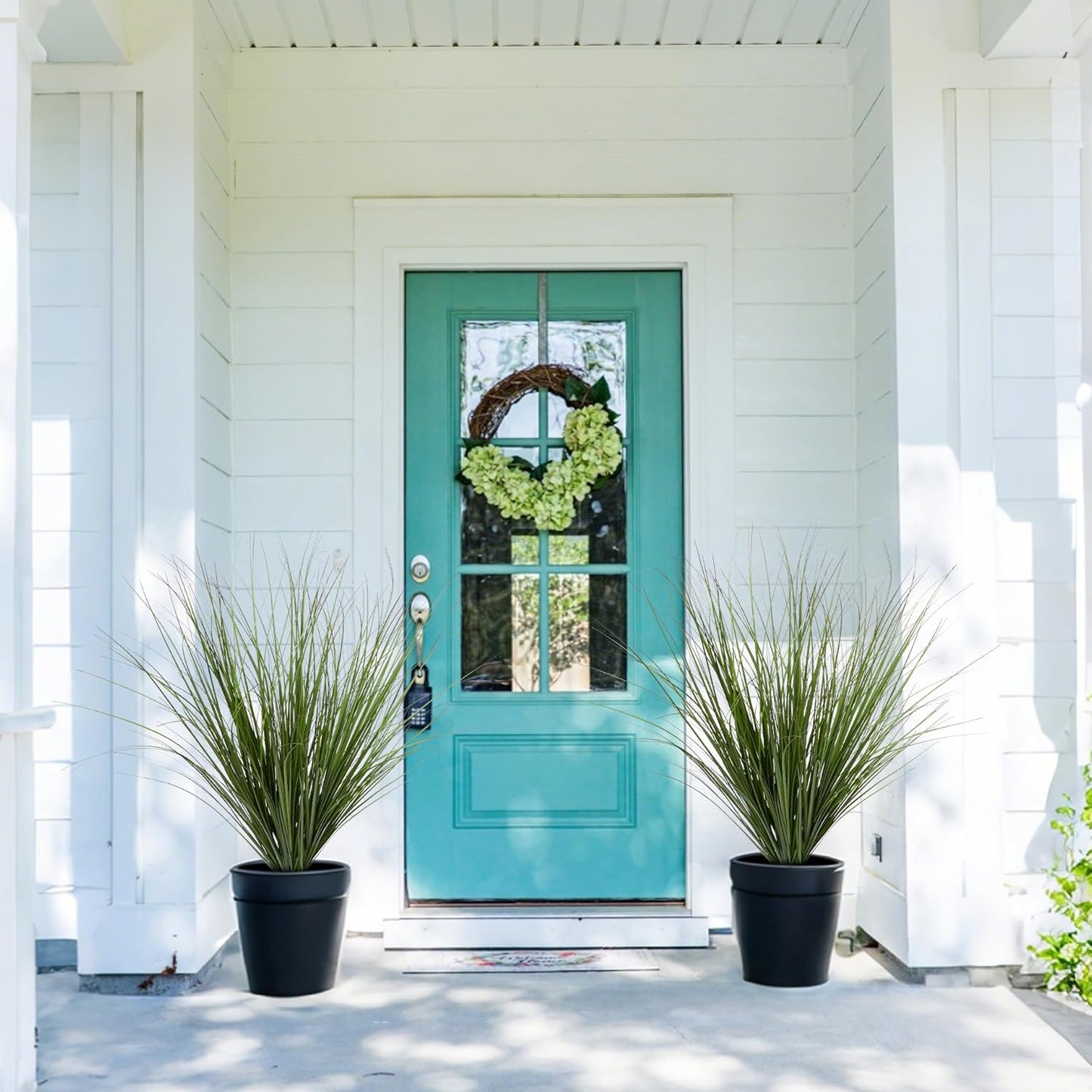 6PCS Fake Plants Artificial Wheat Grass Greenery Plastic Plants Fake Grass Artificial Plants for Outdoor Decor Artificial Grass Plant with Greenery Stems for Indoor Home Decoration 26.4"