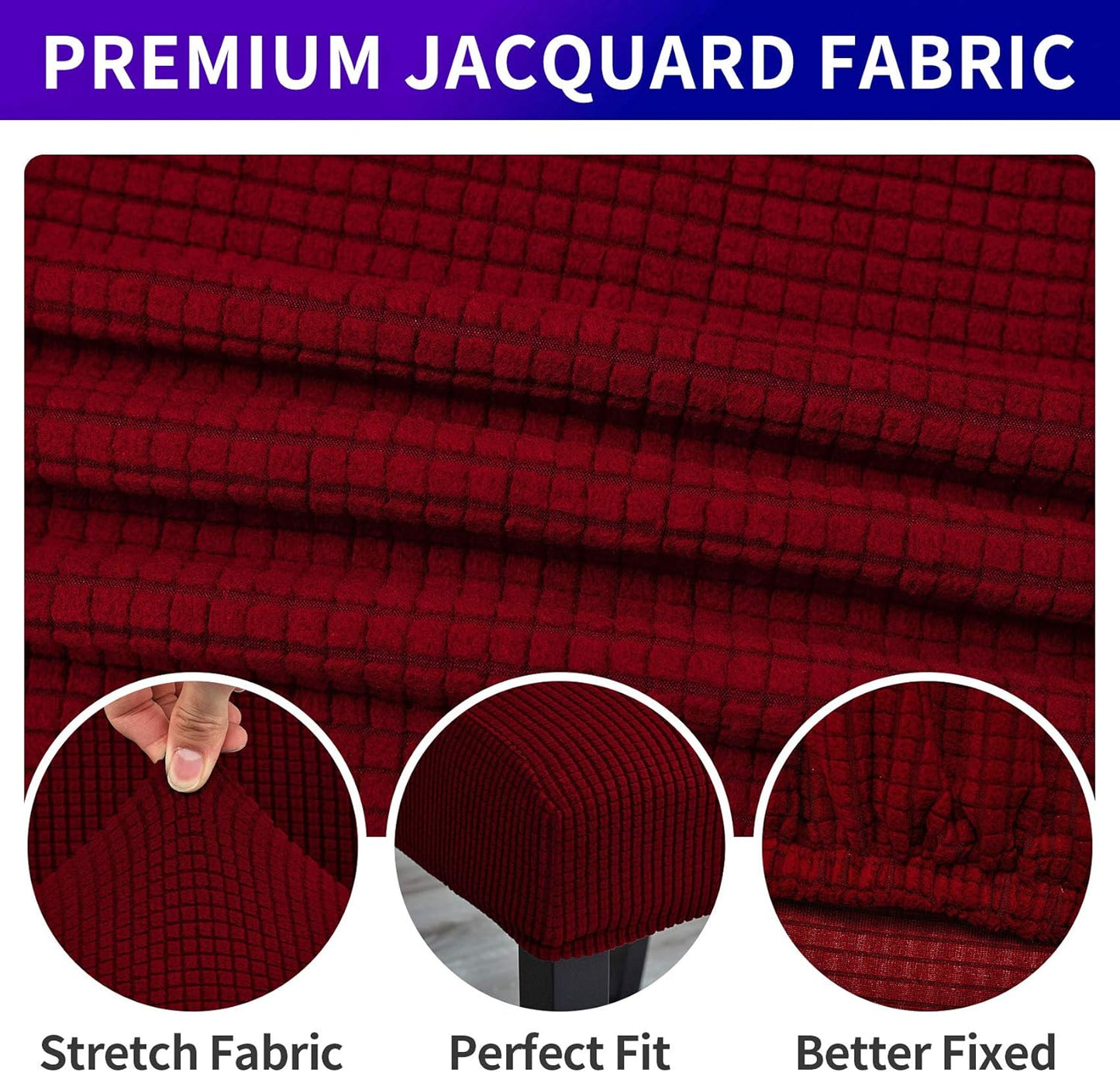 Howhic Stretch Chair Covers for Dining Room Set of 4, Removable Washable Dining Room Chair Covers, Dining Chair Slipcovers Seat Protector, Great Home Decor and Banquet Upholstery (Red Dahlia, 4 Pack)