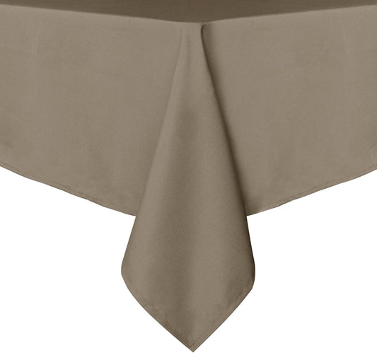 sancua Rectangle Tablecloth - 90 x 132 Inch - Stain and Wrinkle Resistant Washable Polyester Table Cloth, Decorative Fabric Table Cover for Dining Tables, Buffet Parties and Camping, Taupe