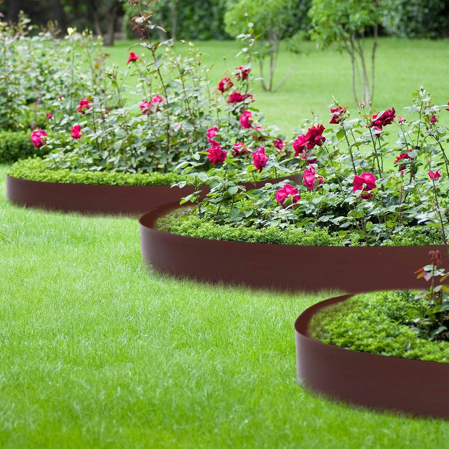 6 Inch Tall 66 ft Length No Dig Landscape Plastic Edging Kit with Hammer Spikes Plastic Garden Flower Bed Edging Landscape Edging Border for Gardens Border Lawn Grass Yard (Brown)