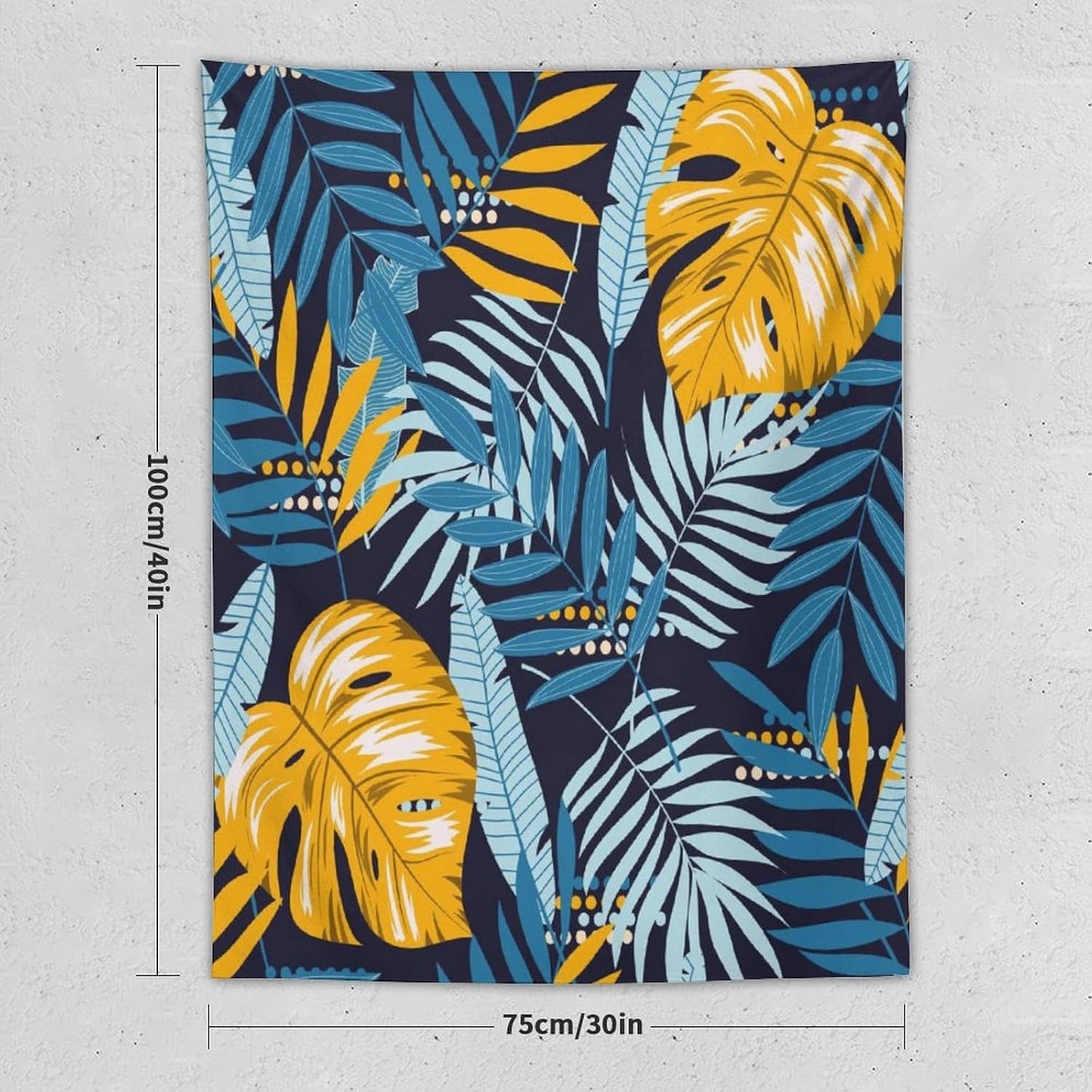 ICMOLYYENLO Palm Leaf Tapestry Wall Hanging, Tropical Leaves Plant Jungle Green Hawaiian Art Home Decor for Guest Bedroom Living Room Dormitory 60x80 Inch