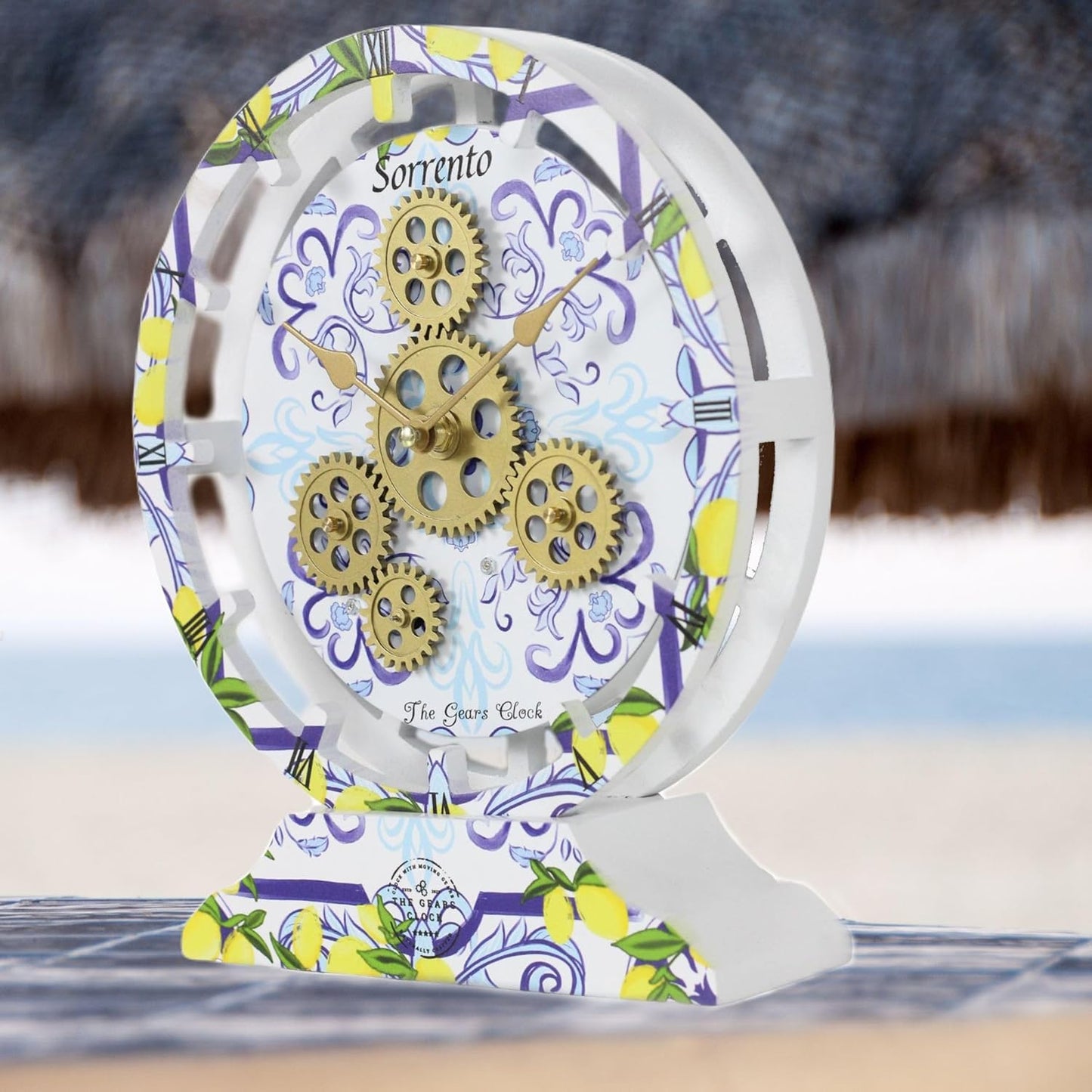 The Gears Clock Wall Clock Italy Collection with Moving Gears (Sorrento, 10 inch Round)