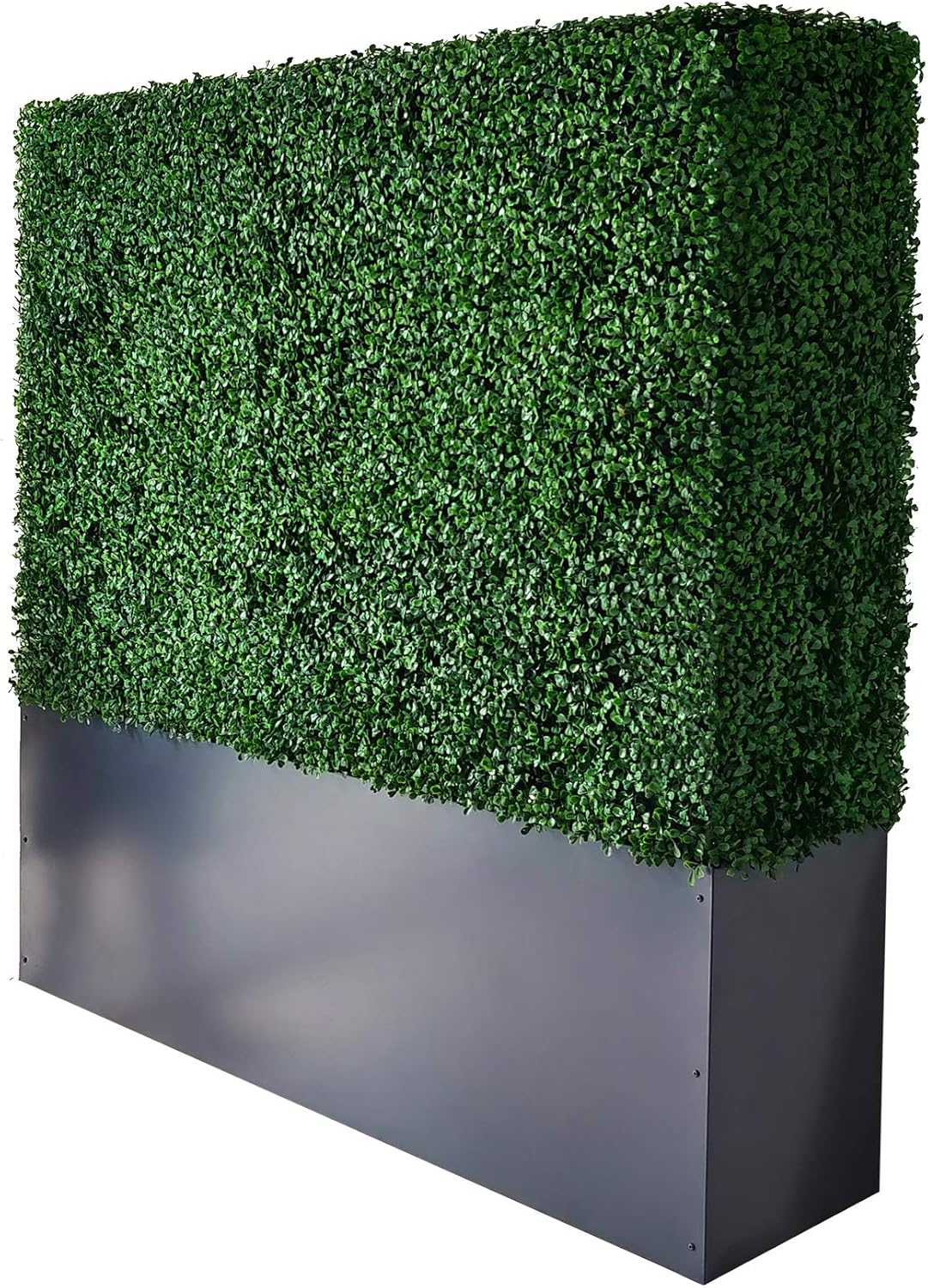 AGPL Upgraded Artificial Boxwood Hedge Wall with Gray Color Planter Room Divider and Privacy Wall Backdrops (48" H 48" W 12" D)
