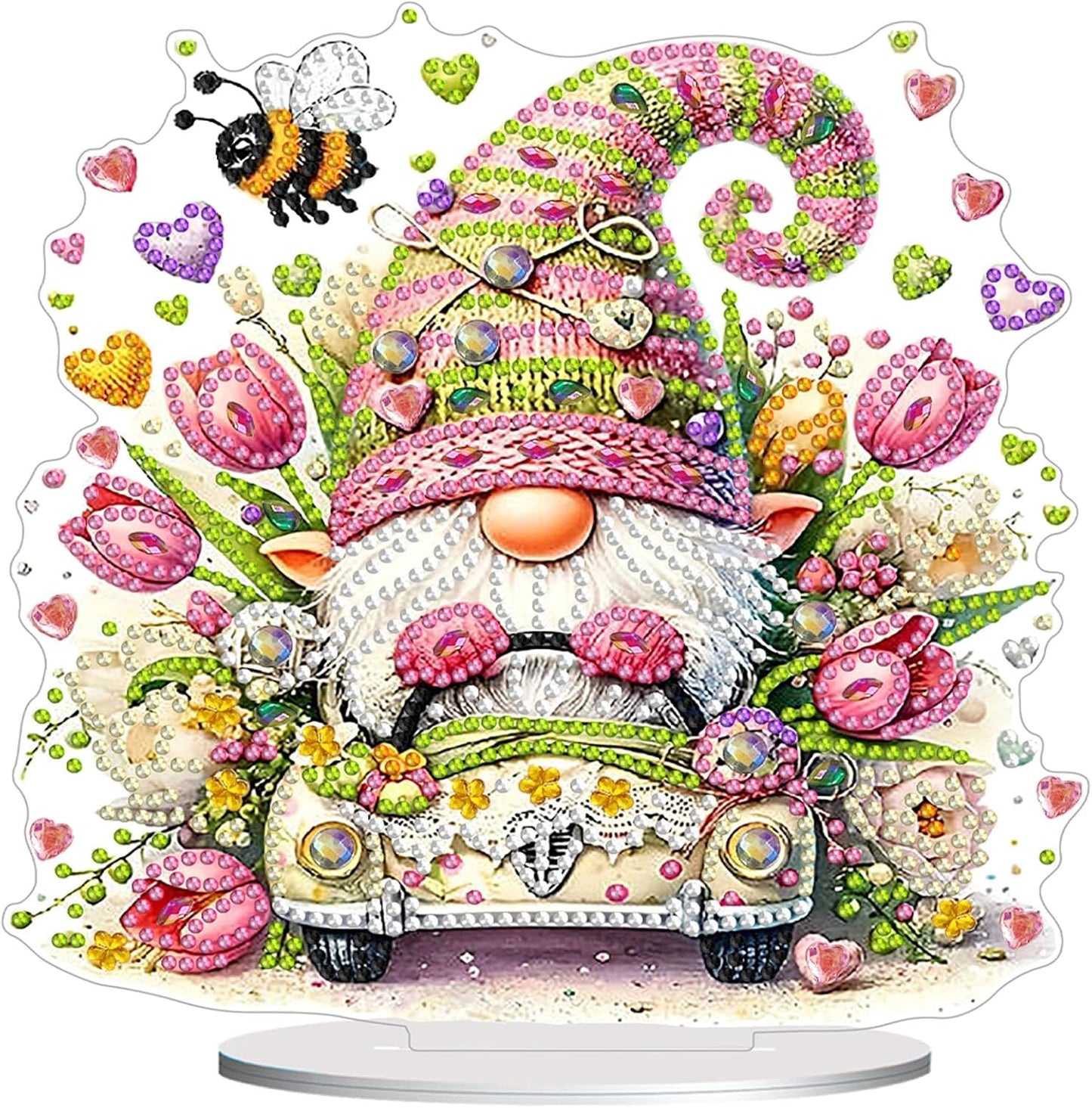 Diamond Painting Kits for Adults Beginners, 5D Full Drill Dwarf Crystal Art Desktop Ornament, DIY Single Sided Home Office Desk Decor, Creative Craft Gift Set with Tools