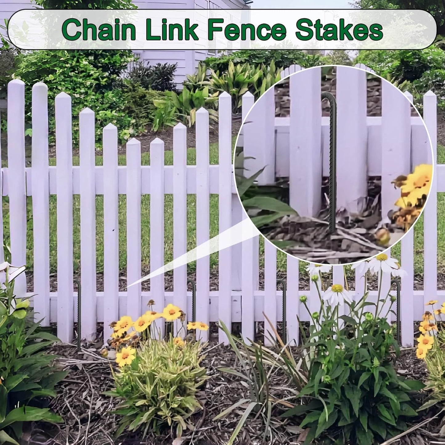 J Hook Rebar Stakes 36 Inch 3/8 Inch Diameter Steel Tent Stakes Heavy Duty Chain Link Fence Stakes Trampoline Stakes with Chisel Point End Metal Stakes for Ground, Canopy Swing Set, Black (16 Pcs)