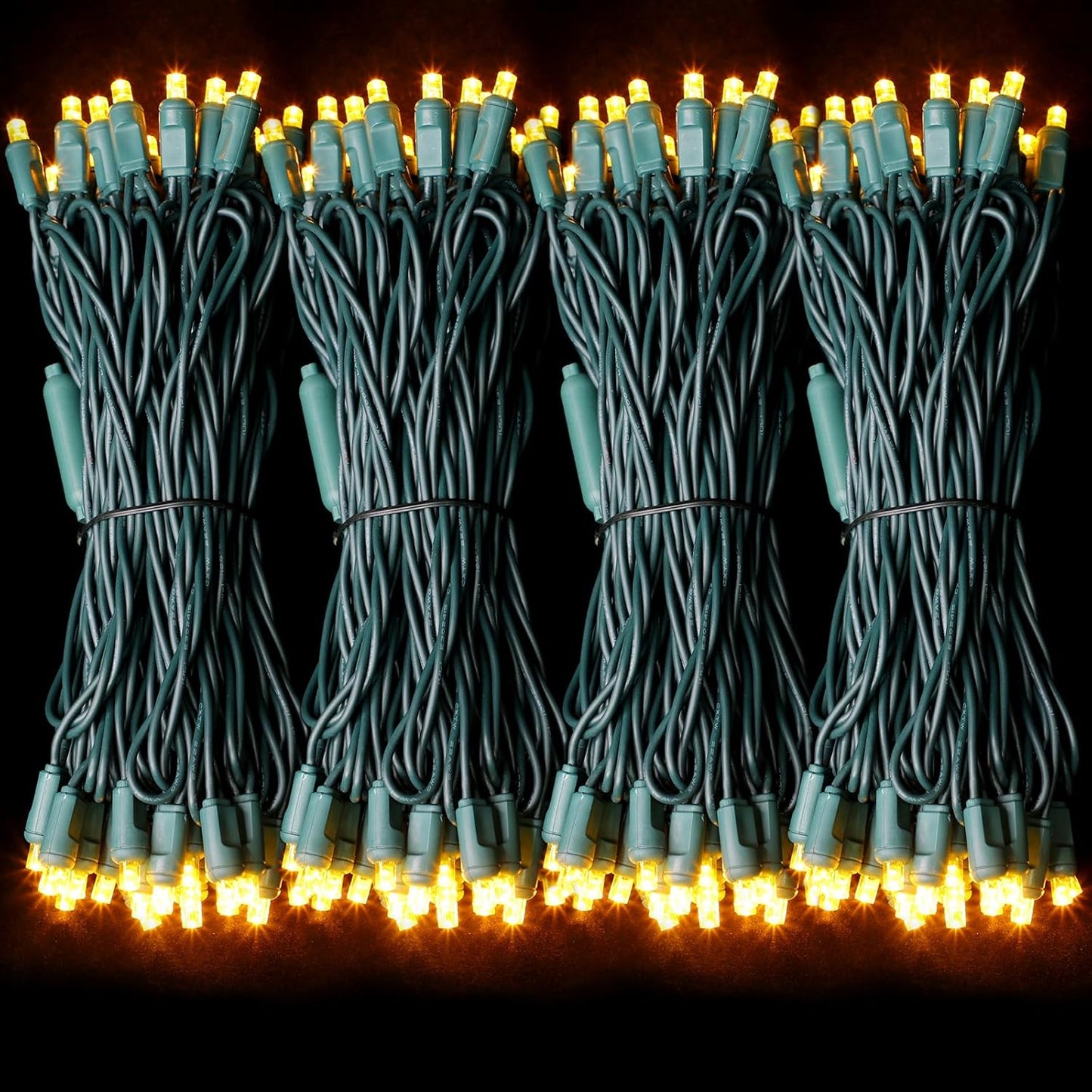 600LED (12pk of 50L) String Lights,LED Christmas Lights, 6" SPACING,Green Wire,Yellow