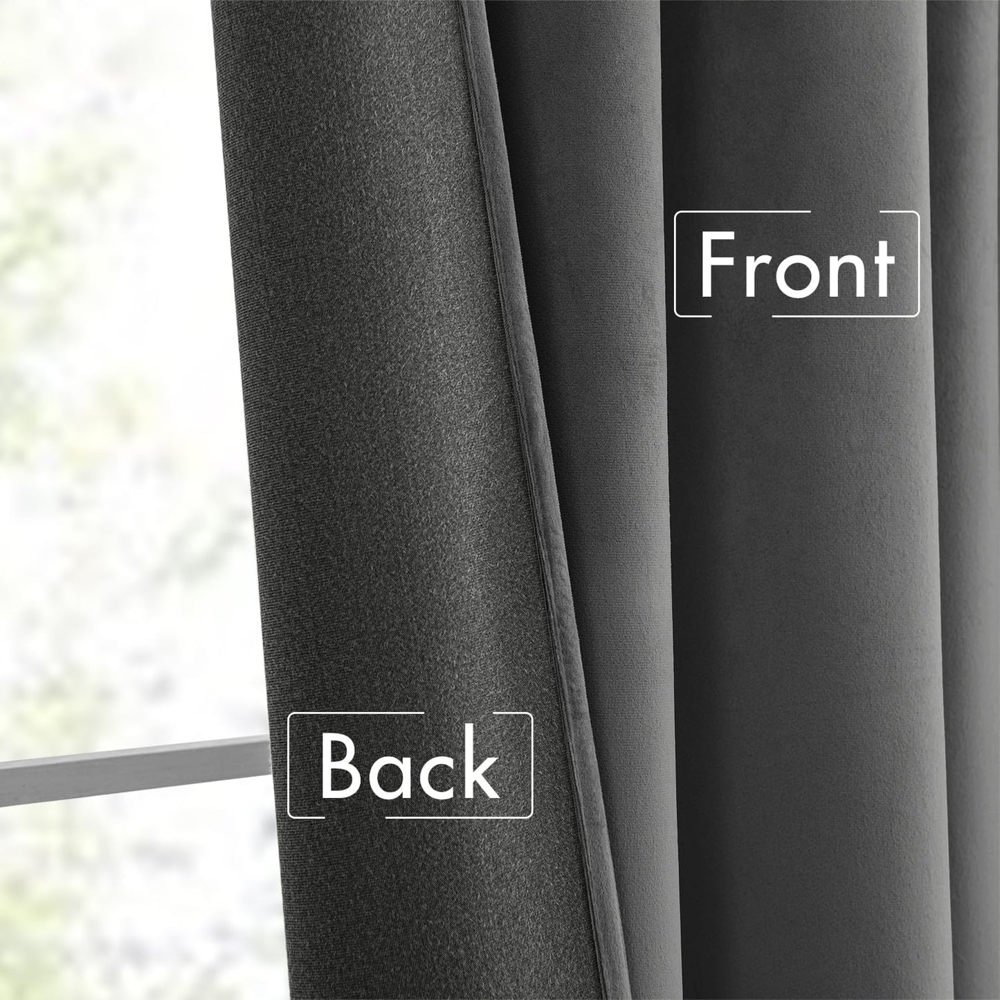 MIULEE Grey Velvet Curtains 90 inches Long 2 Panels - Luxury Pinch Pleated Room Darkening Window Drapes for Bedroom Living Room Thermal Insulated Super Soft Blackout, Back Tab Rod Pocket Gray