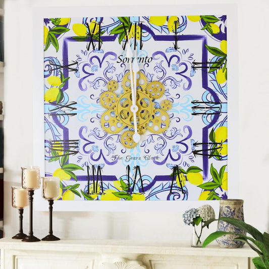 The Gears Clock Wall Clock Italy Collection with Moving Gears (Sorrento, 24 inches (60 cm))